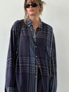 Armani Jeans 90s Check Oversized Flannel Logo Shirt- XXL - SYLK