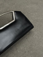 Vintage Leather Chrome Crossbody Clutch Bag - SYLK