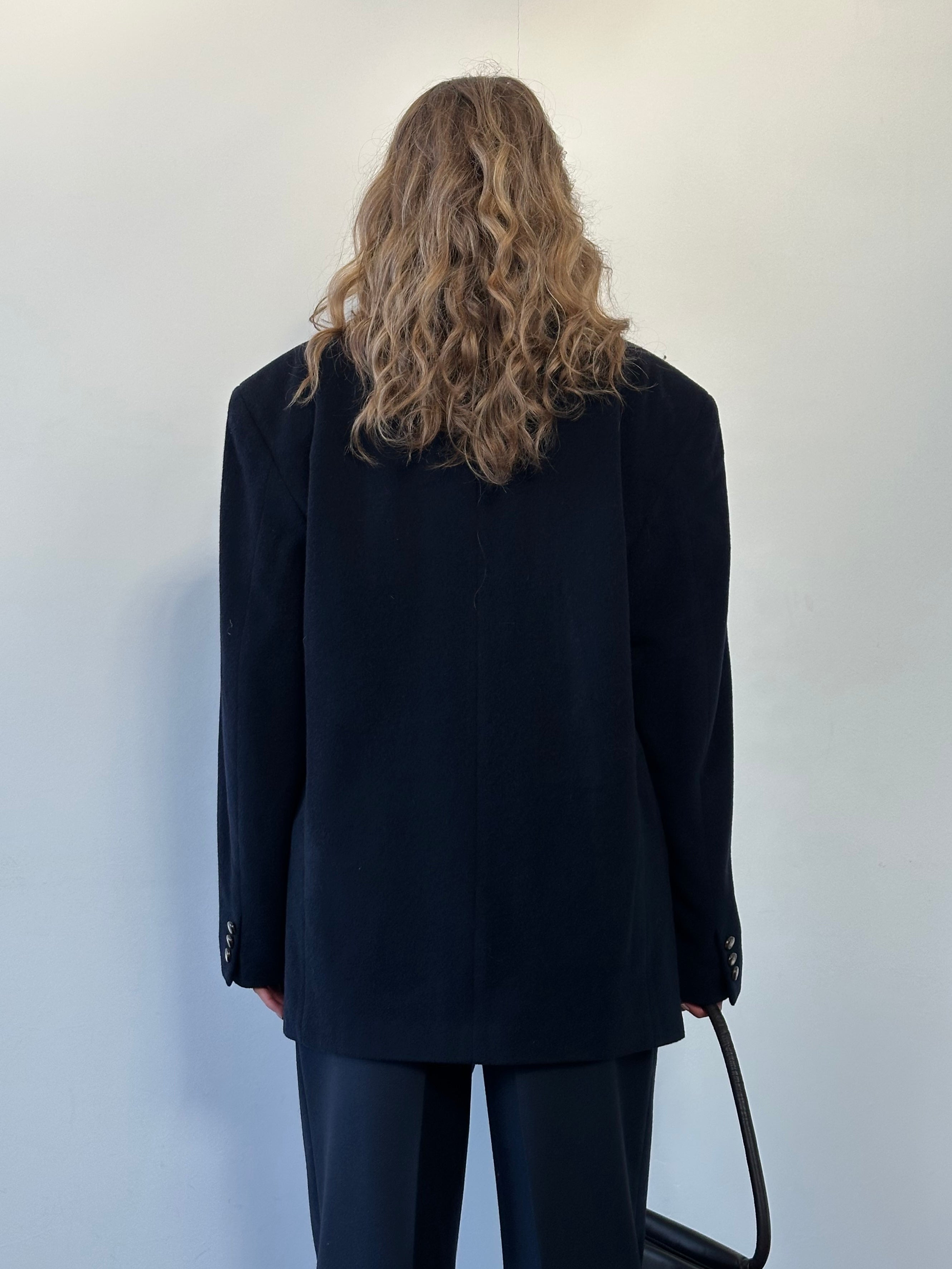 Valentino brushed pure wool bespoke button blazer in size 44R/XL, tailored fit with classic lapel and sleek design.