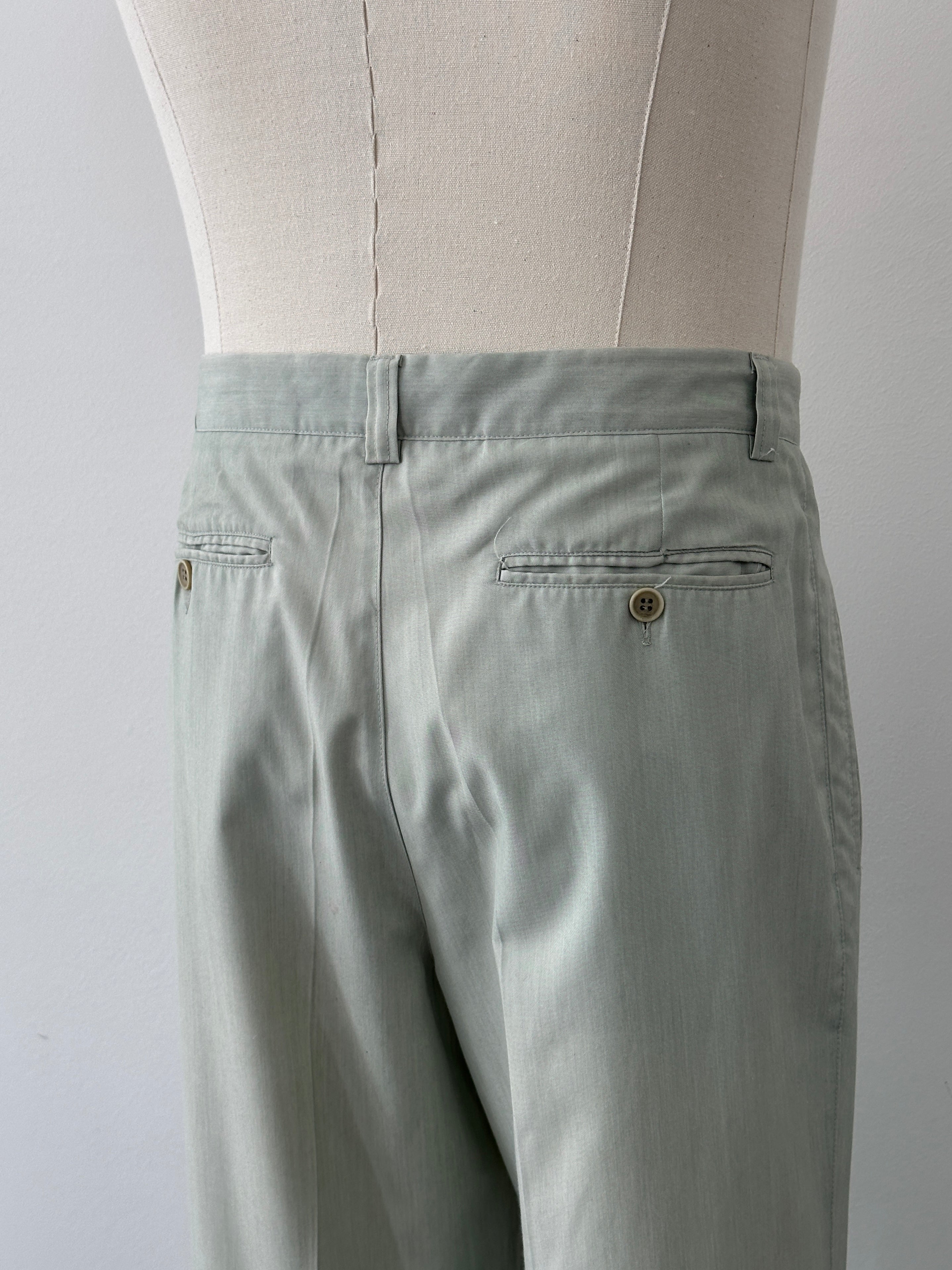 Italian Vintage 1990s High Waisted Pleated Trousers - W30
