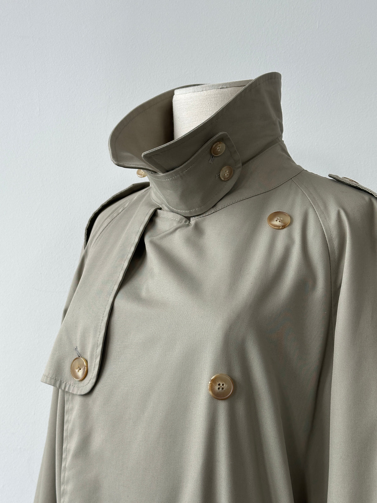 Italian Vintage 1990s High Neck Belted Trench Coat - XL