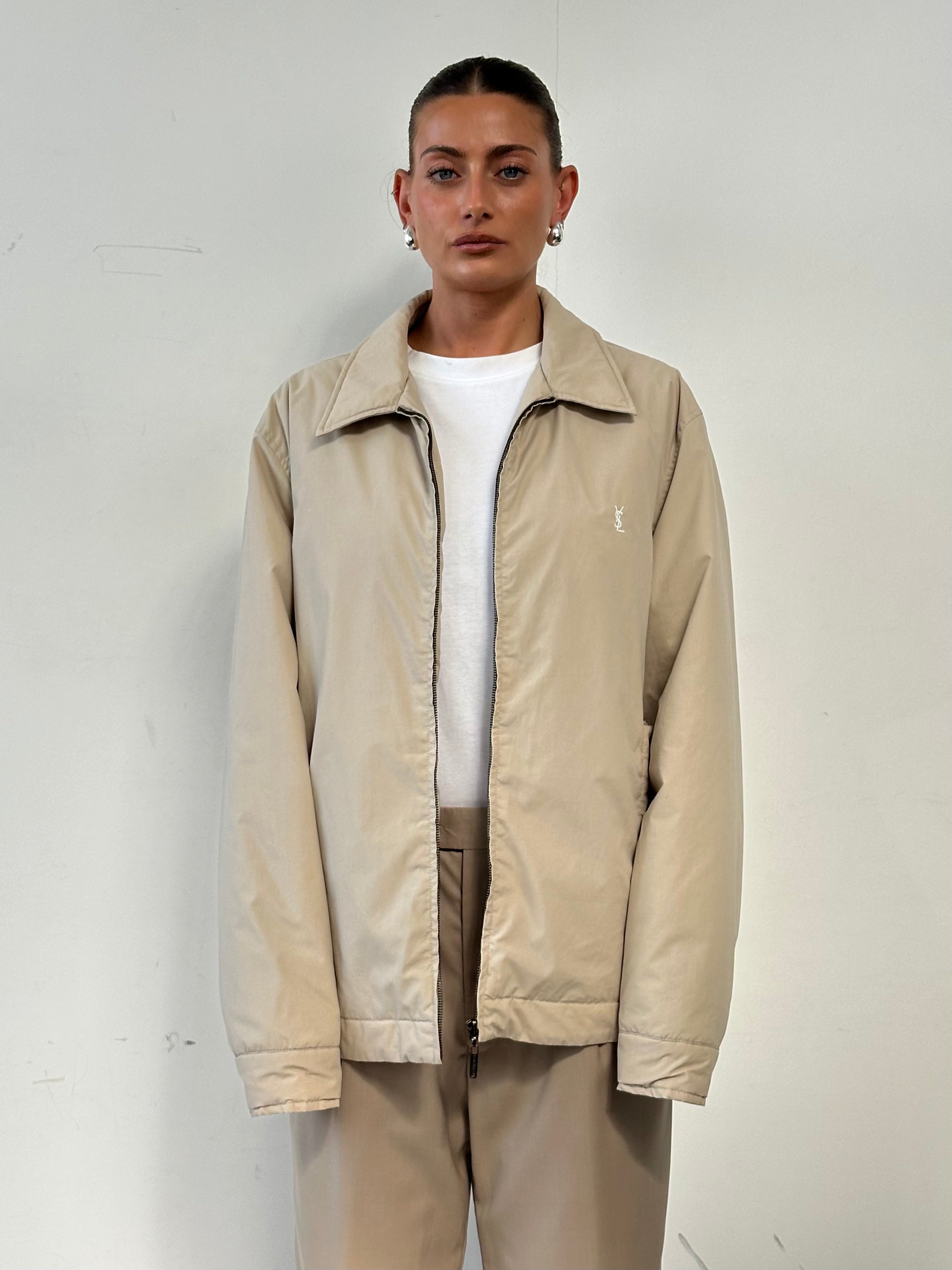 Yves Saint Laurent Logo Padded Bomber Jacket - XL | SYLK Yves Saint Laurent Logo Padded Bomber Jacket - XL | SYLK