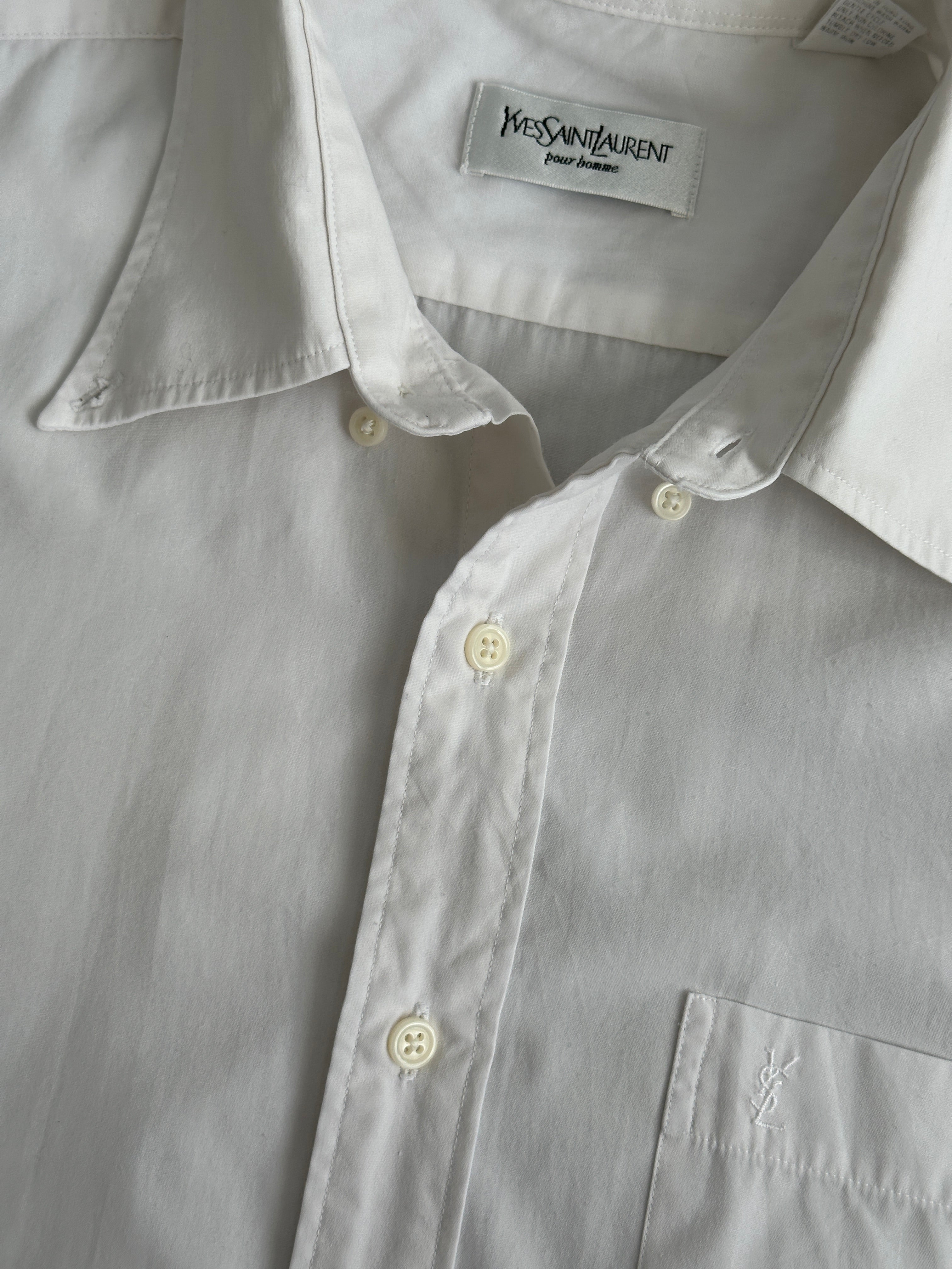 Yves Saint Laurent Pour Homme 2000s Cotton Logo Shirt -