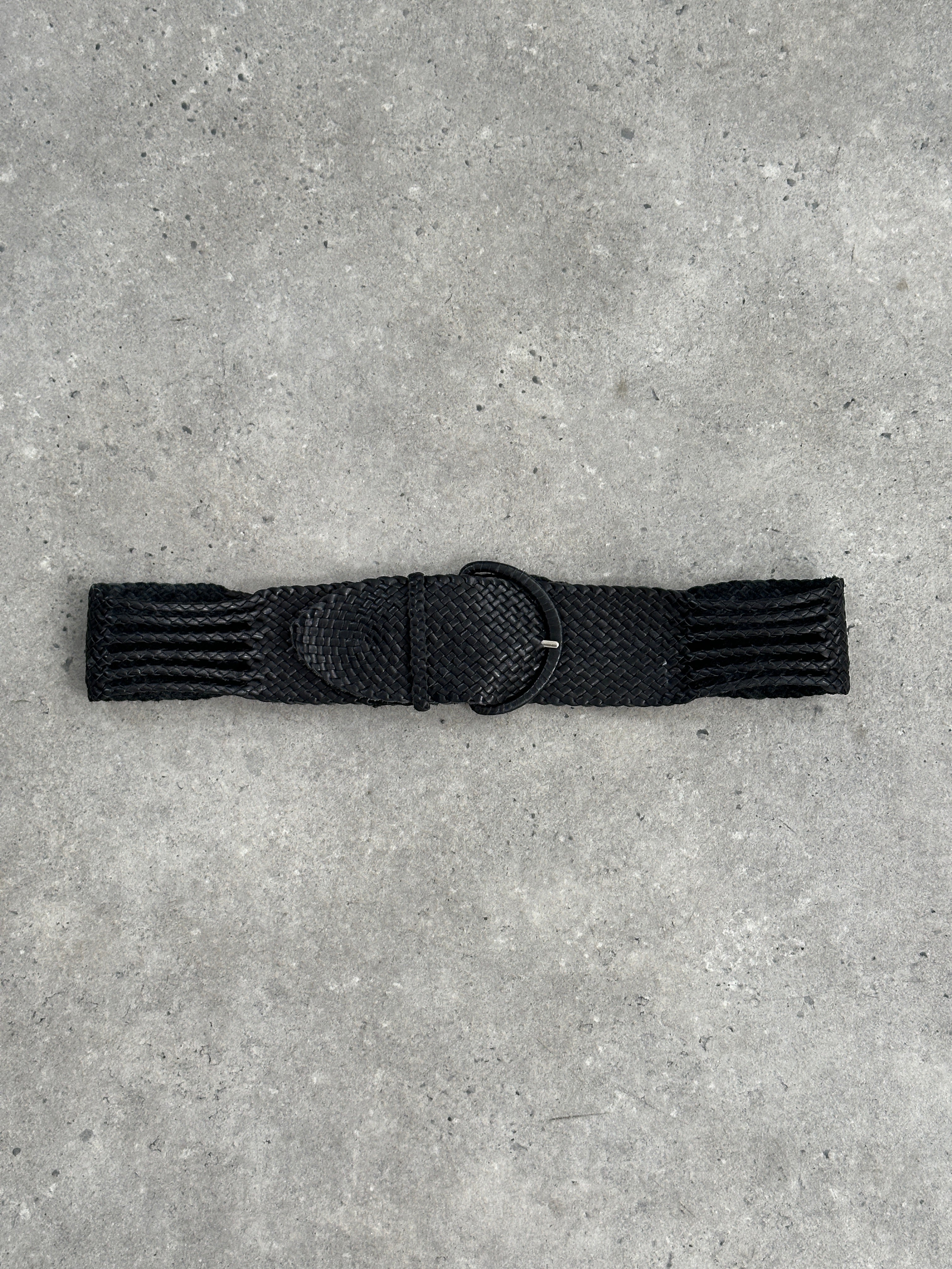 Nicole Farhi 1990s Woven Leather Chunky Belt - One size