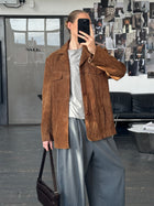 Vintage 1990s suede leather jacket in size large, stylish retro leather jacket with classic design and soft suede texture.