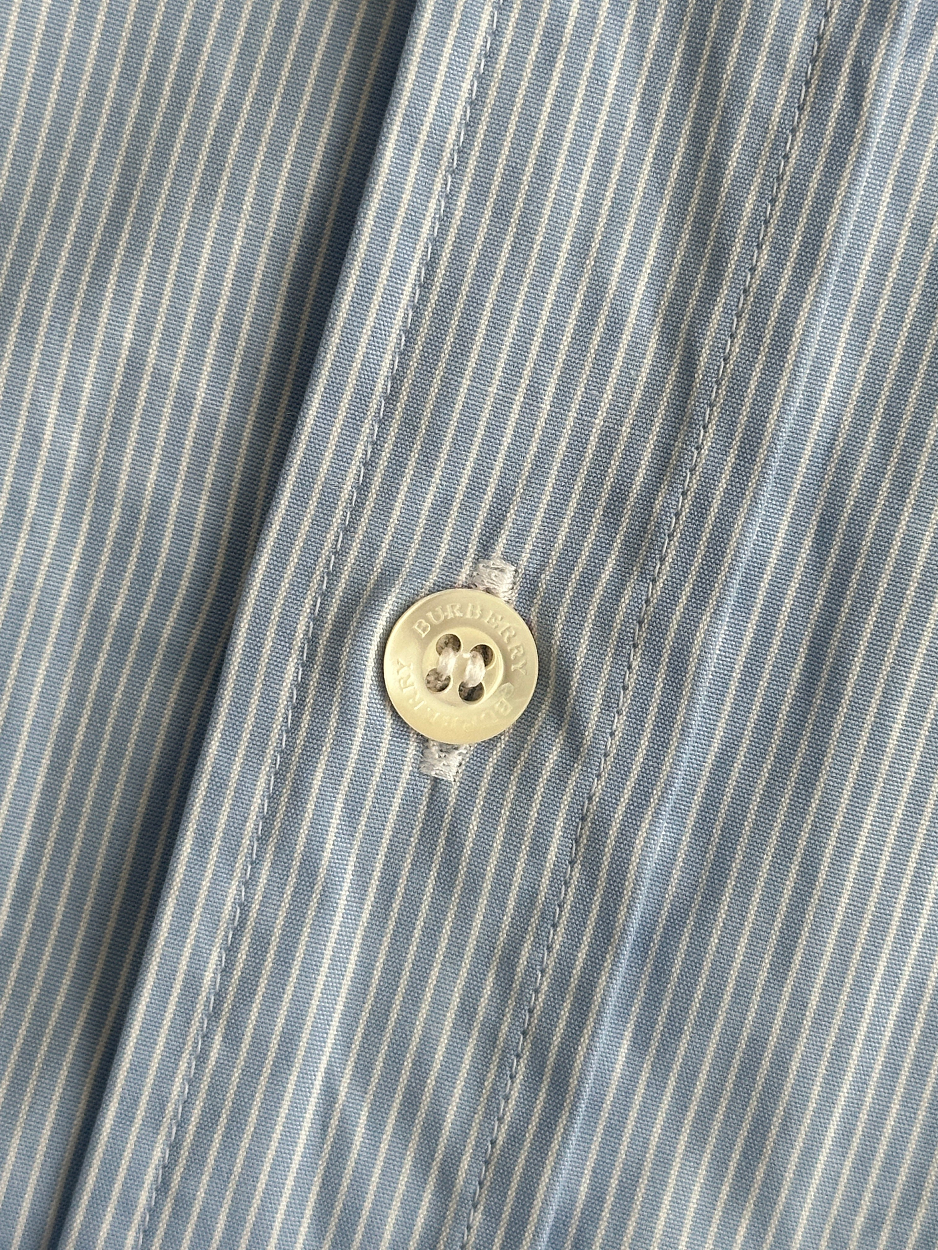 Burberry London Cotton Stripe Logo Shirt - M - SYLK