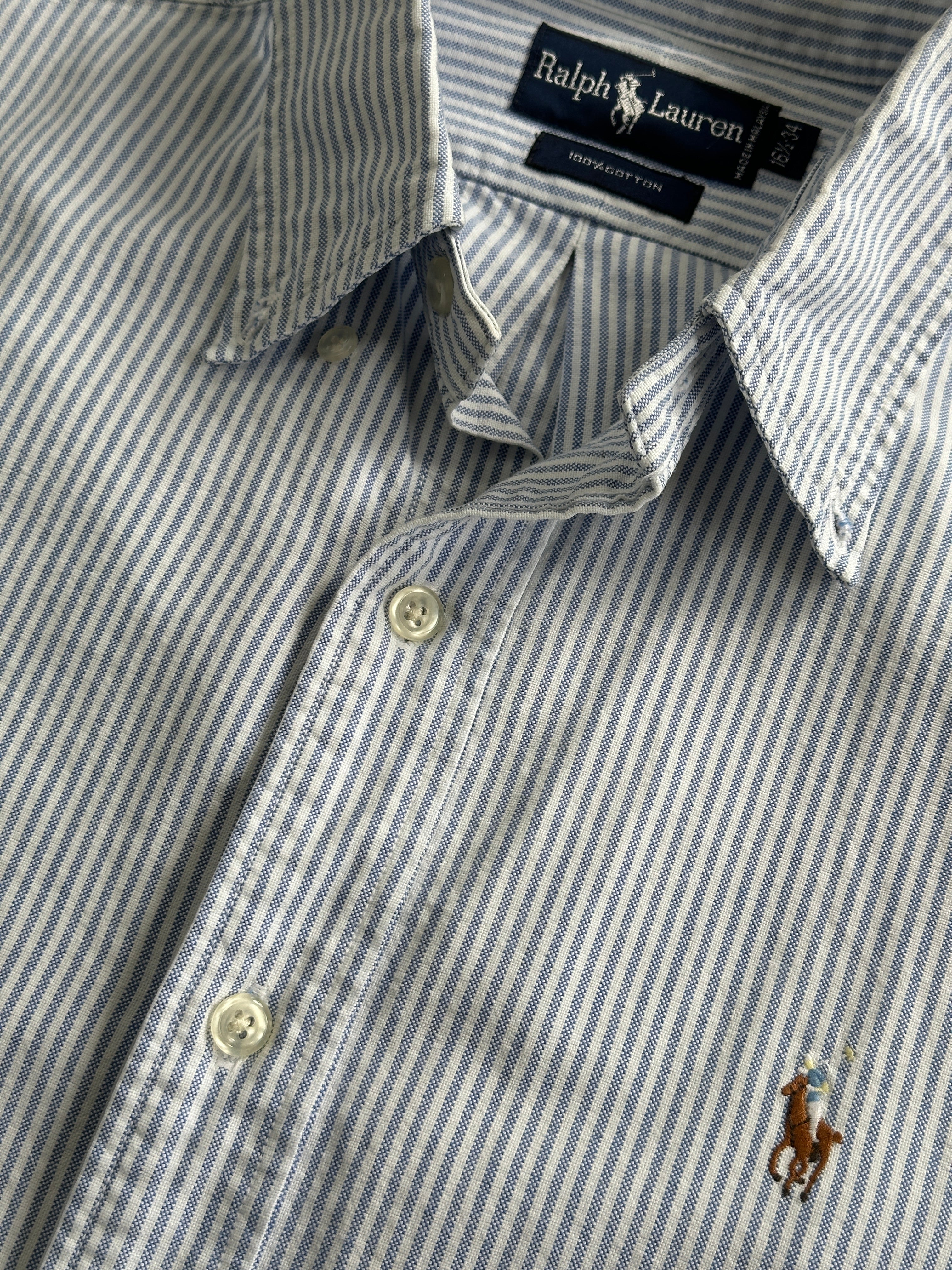 Ralph Lauren Stripe Pure Cotton Logo Shirt - M/L - SYLK