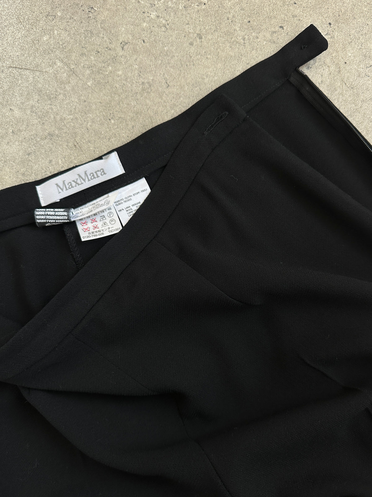 Max Mara 1990s Pure Wool Straight Leg Trouser - W28