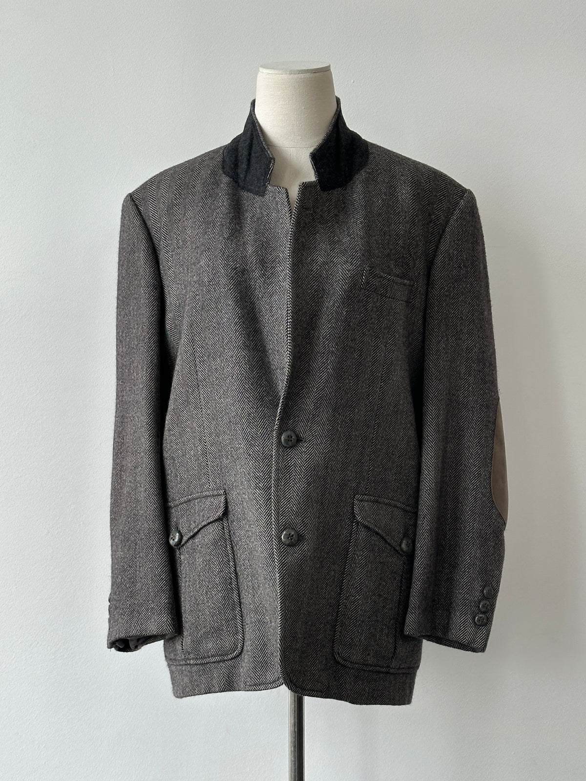 Christian Dior Sports 1980s Pure Wool Herringbone Blazer - M-L