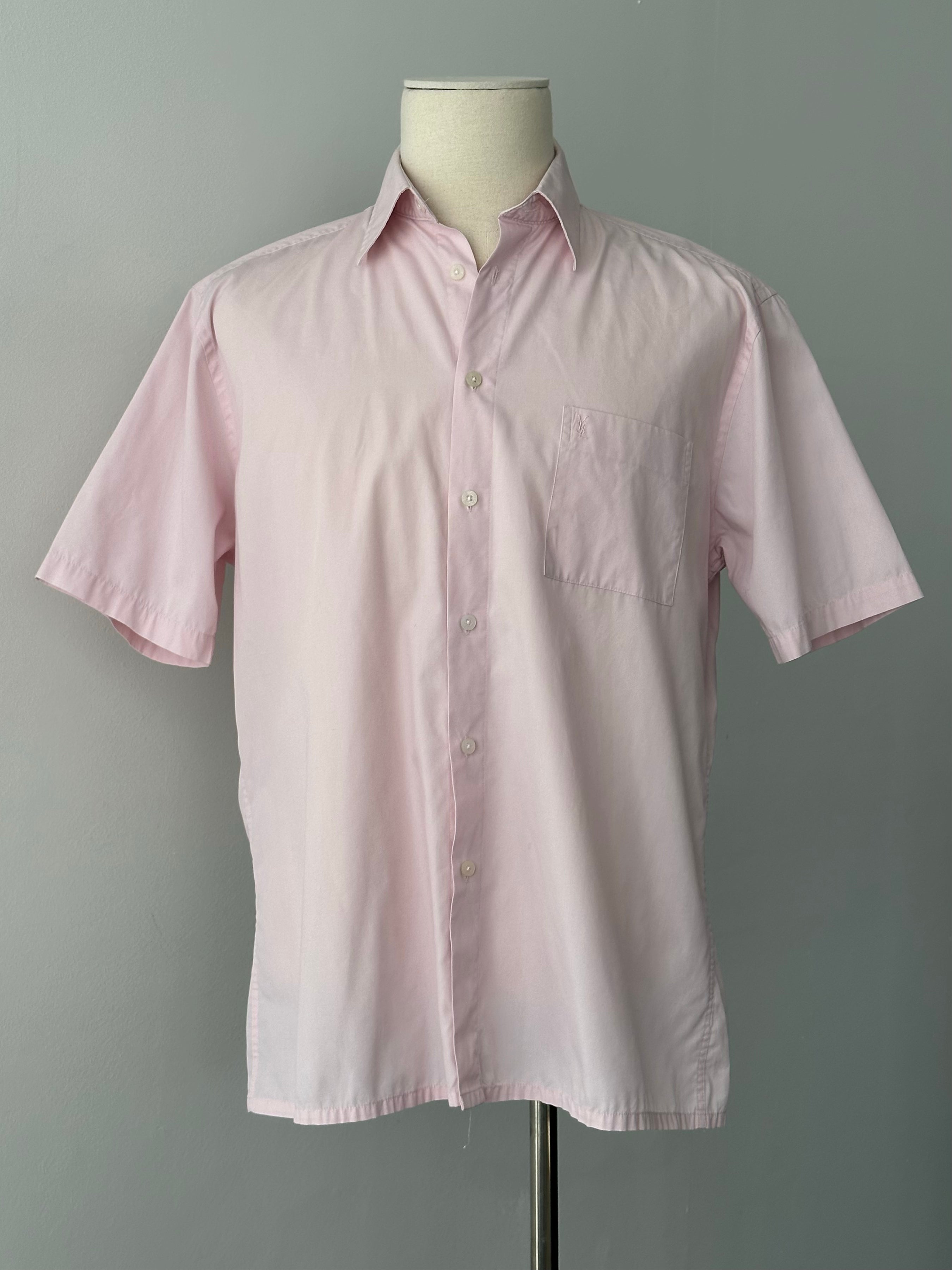 Yves Saint Laurent 1990s Cotton Short Sleeve Shirt - M-L