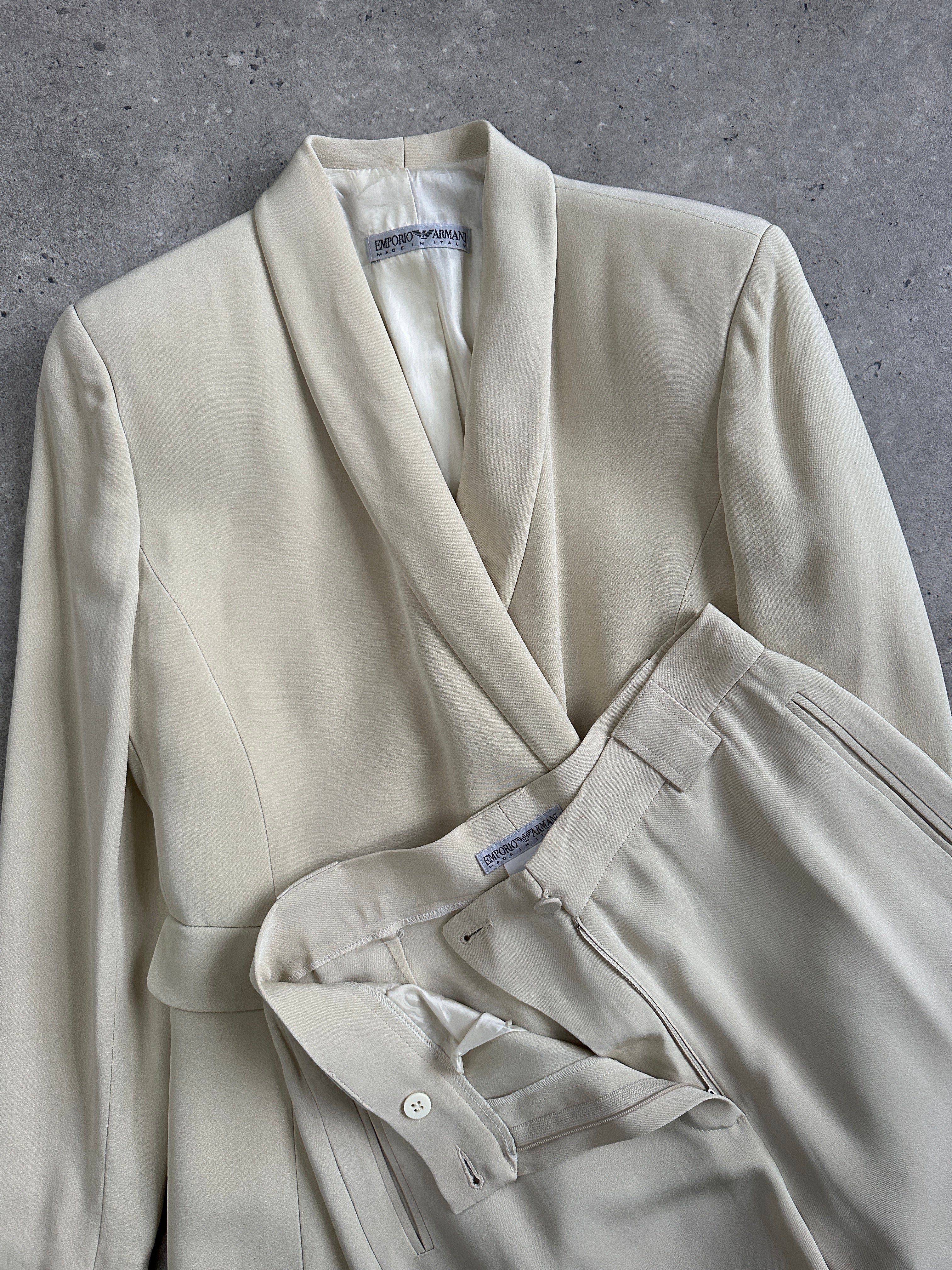Emporio Armani 1990s Wide Leg Tailored Suit - 36R/W26 - SYLK