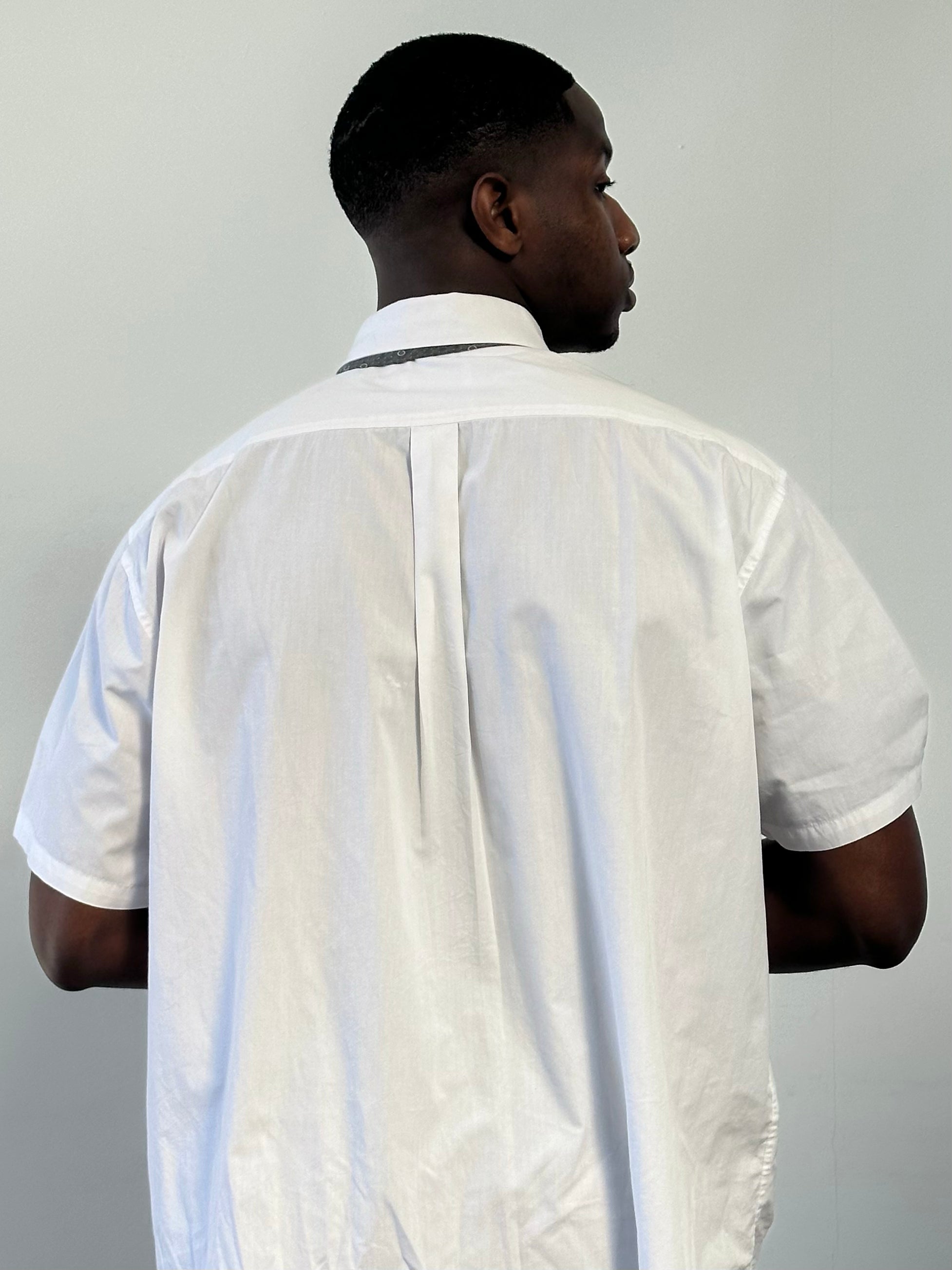 Yves Saint Laurent Pour Homme 1990s Cotton Short Sleeve Logo Shirt - XXL