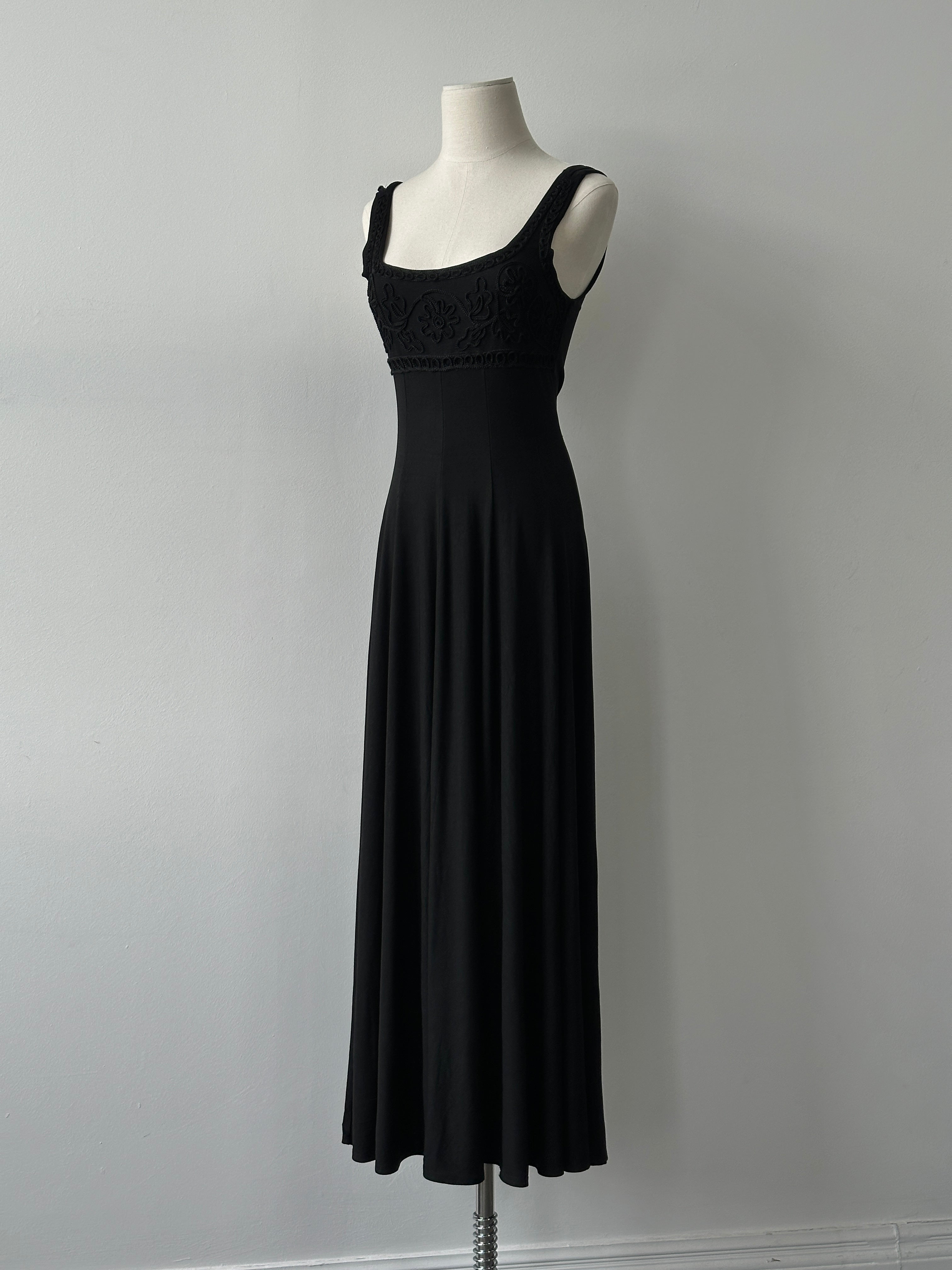 Vintage 1990s Corset Back Floor Length Dress - S-M