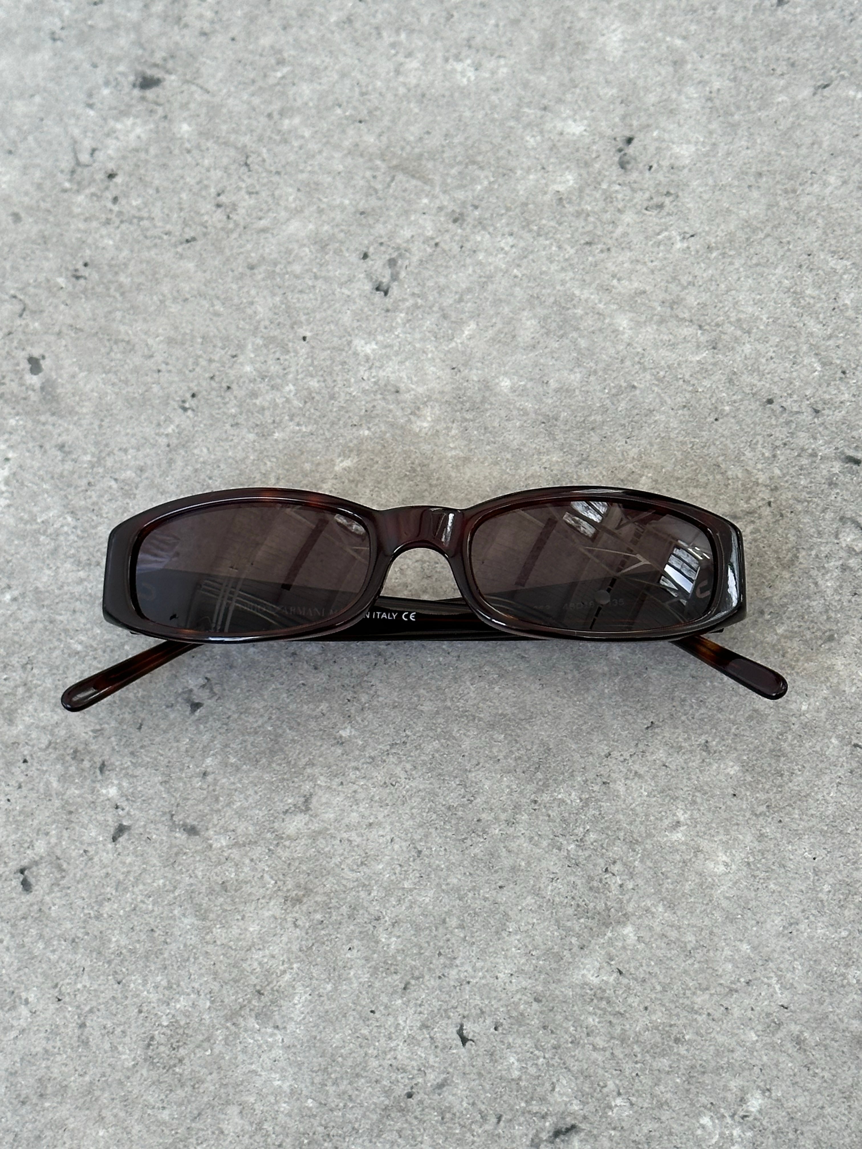 Emporio Armani 1990s Tortoiseshell Rectangle Mini Sunglasses