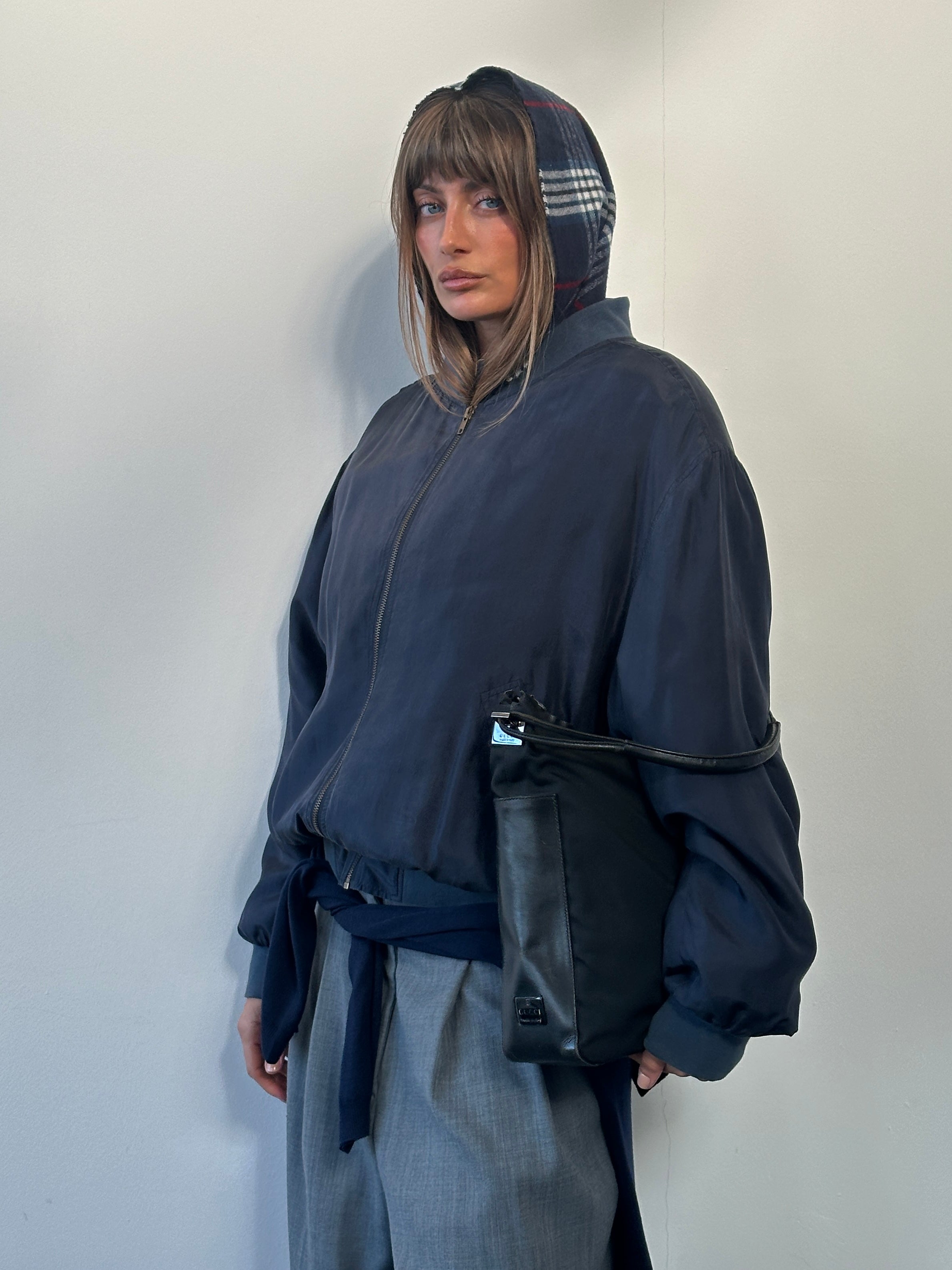 Italian Vintage 1990s Pure Silk Bomber Jacket - XL - SYLK