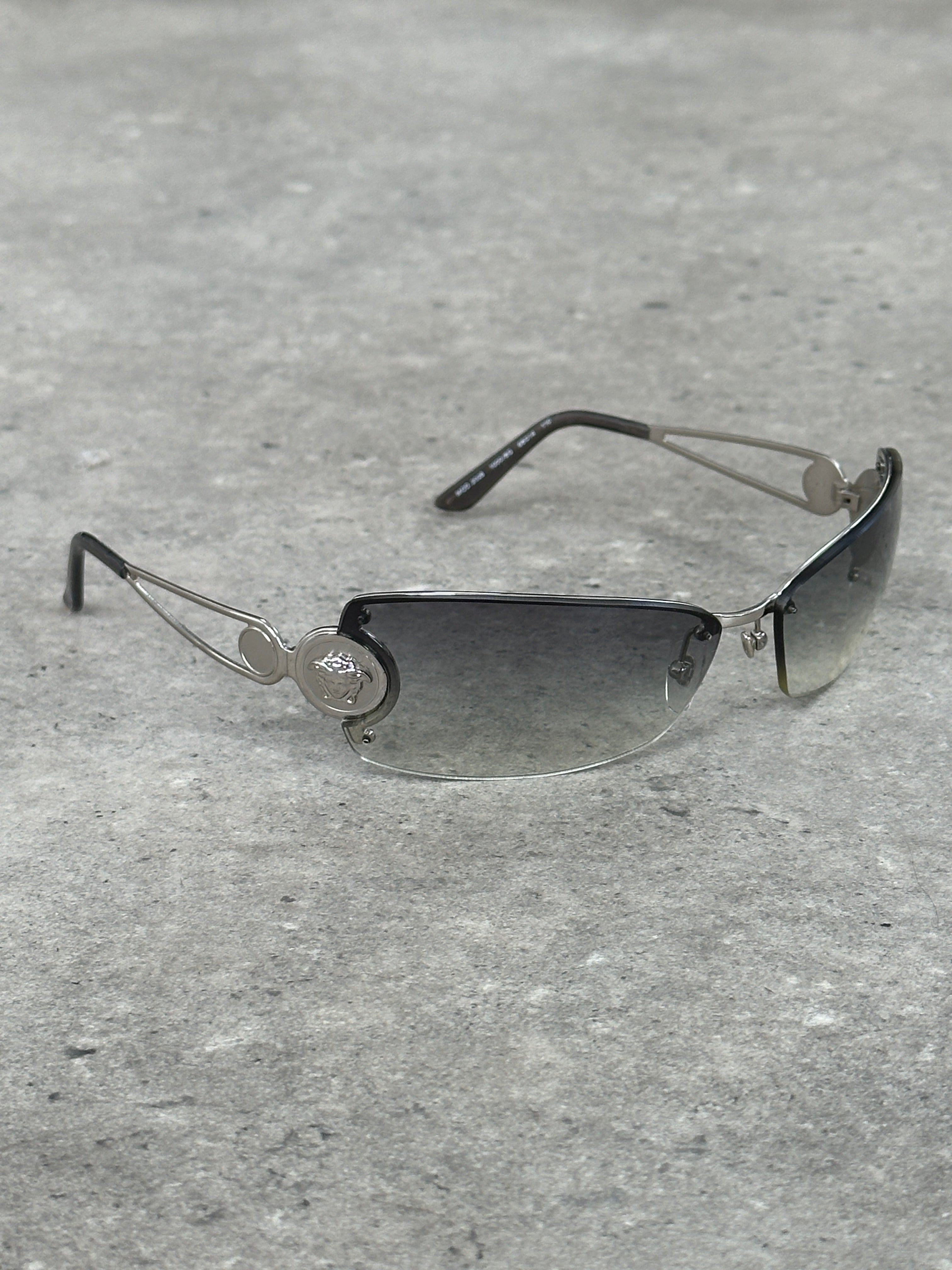 Versace 2000s Medusa Logo Rimless Sunglasses