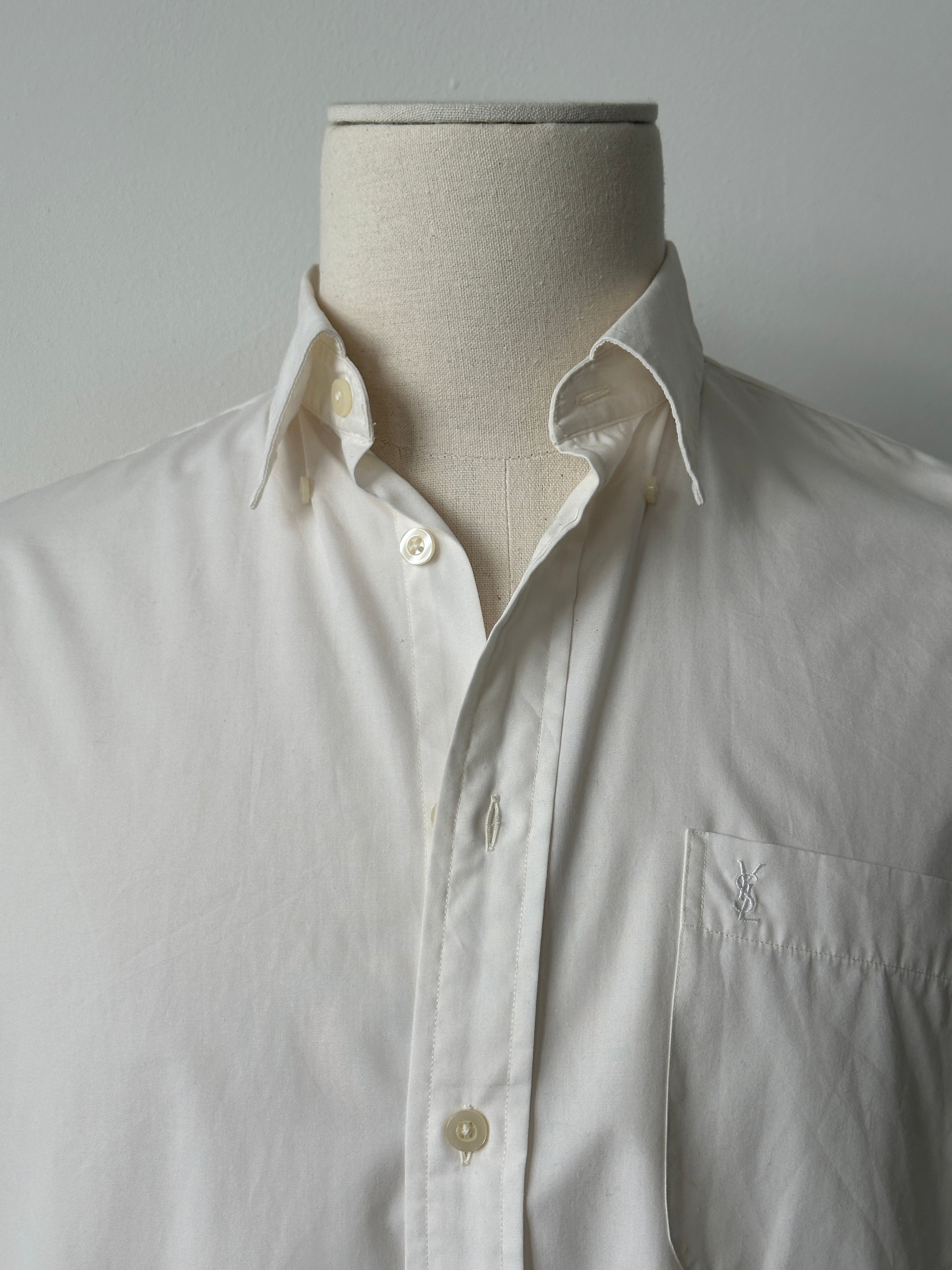 Yves Saint Laurent Pour Homme 2000s Cotton Logo Shirt - M