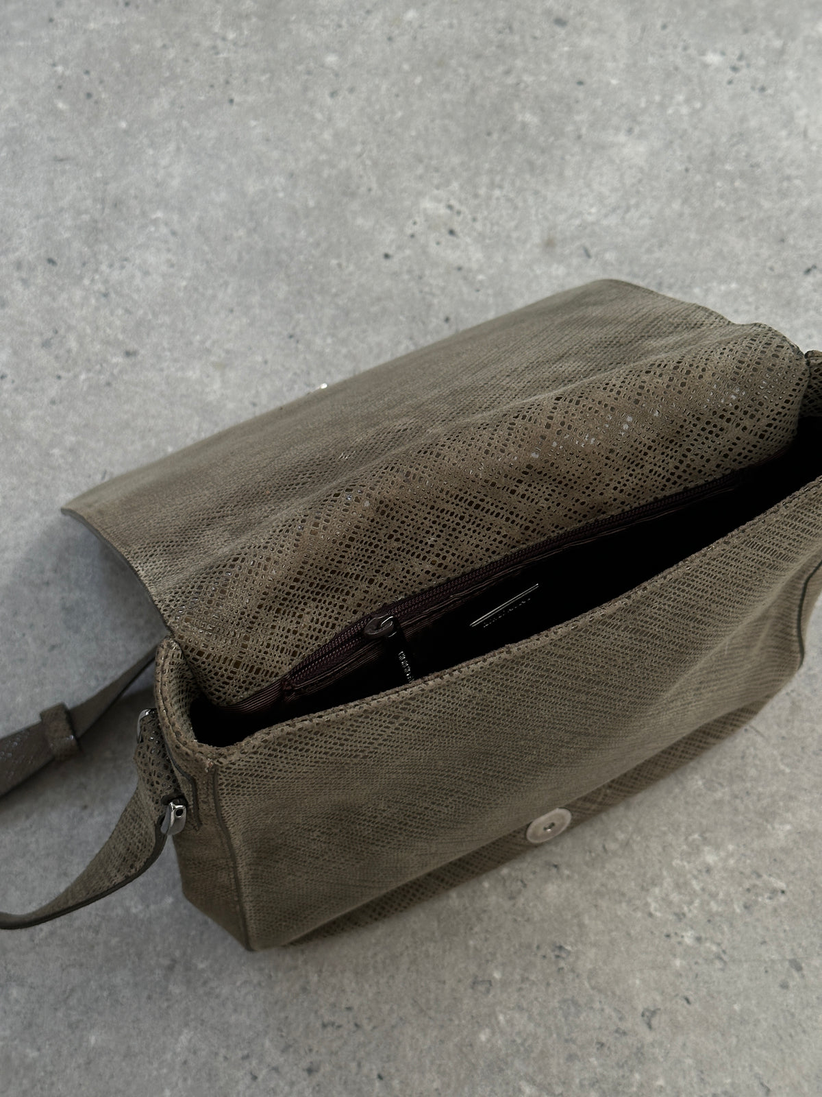 Giorgio Armani 2000s Leather Textured Crossbody Bag