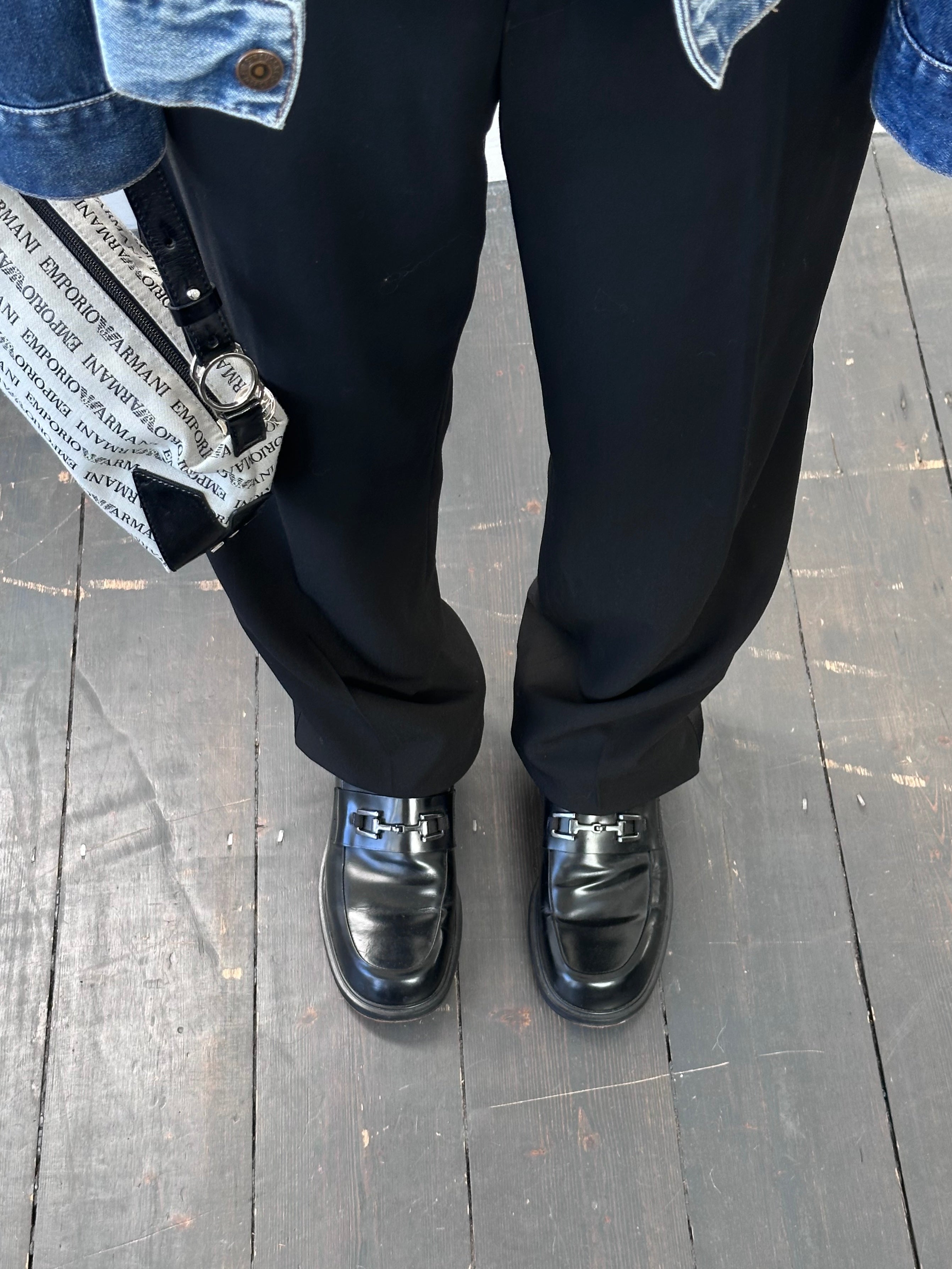 Pierre Cardin leather horsebit loafers in UK 9, stylish men's shoes with classic design and polished finish.