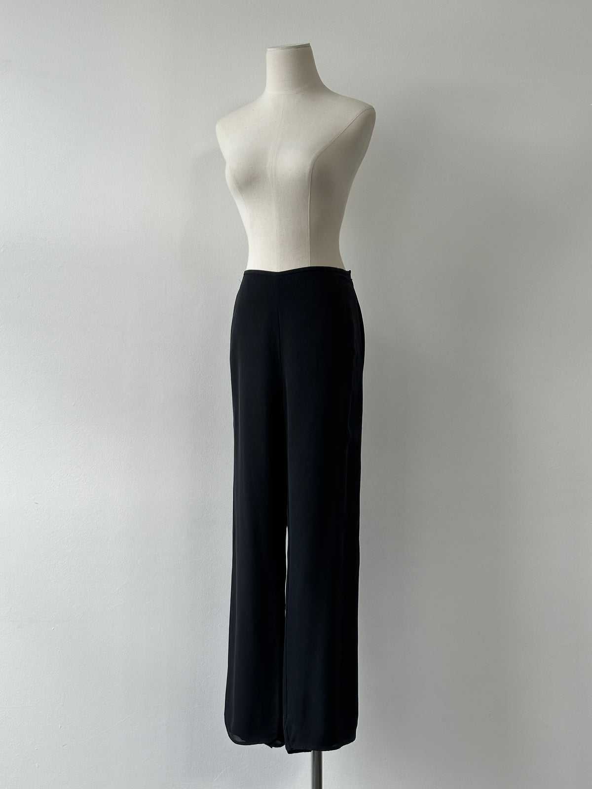 Vintage 1990s Pure Silk Wide Leg Trousers - W30