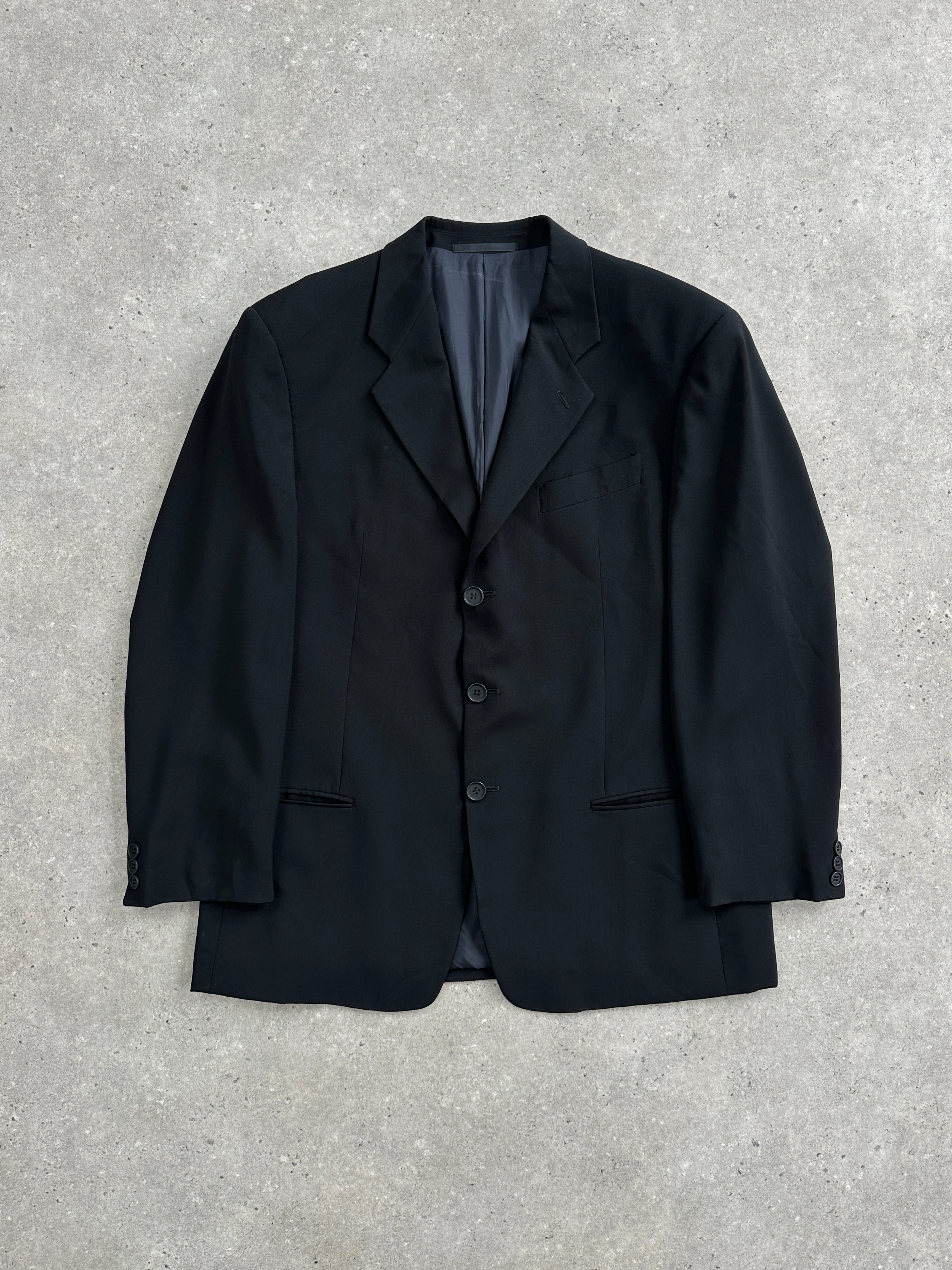 Giorgio Armani Le Collezioni 1990s wool single-breasted blazer in size 40R/M, tailored fit, classic design, dark navy color