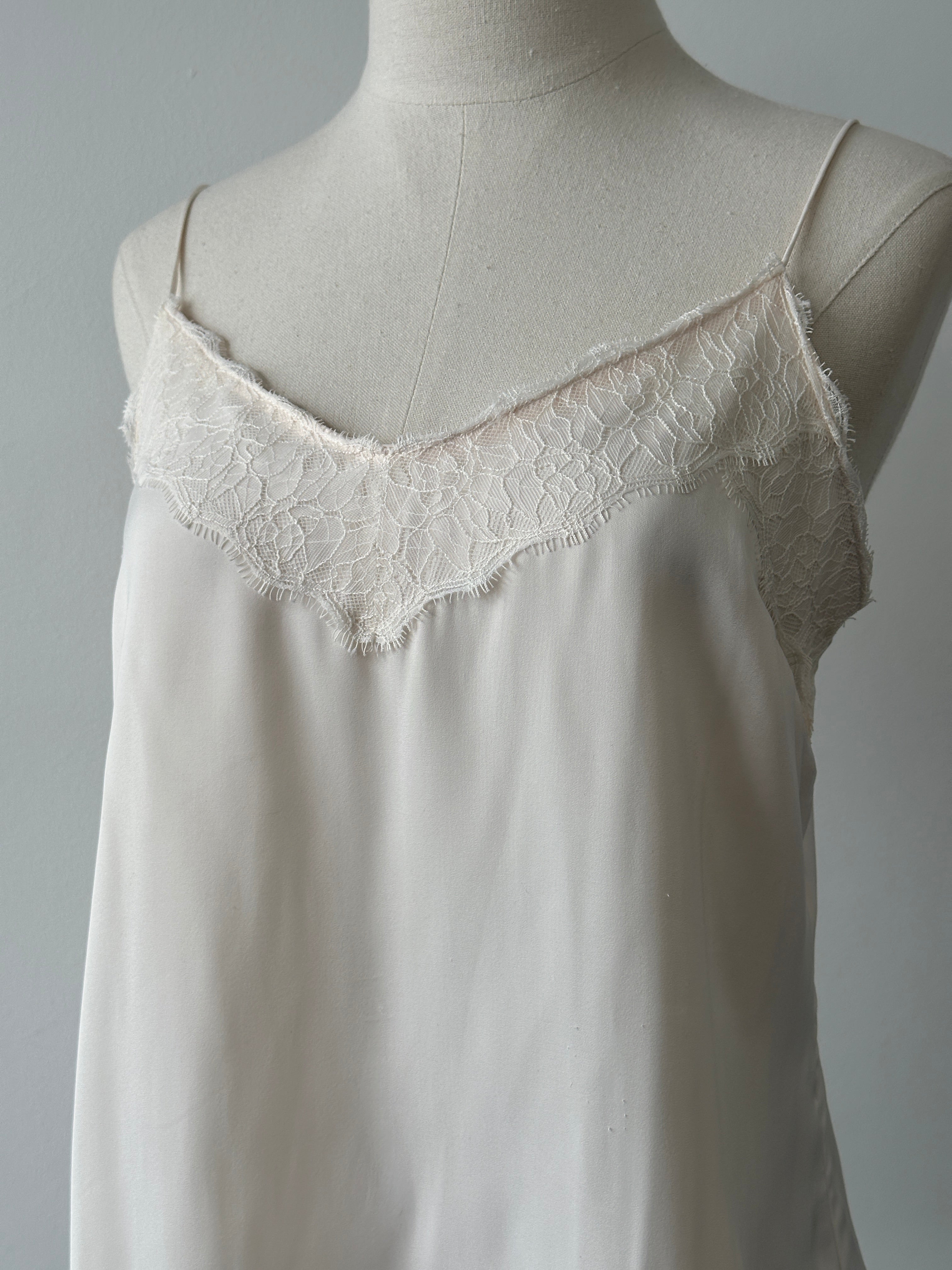 Vintage 2000s Satin Lace Top - M