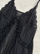 Vintage 2000s Lace Babydoll Asymmetric Split Cami Top - S-L - SYLK