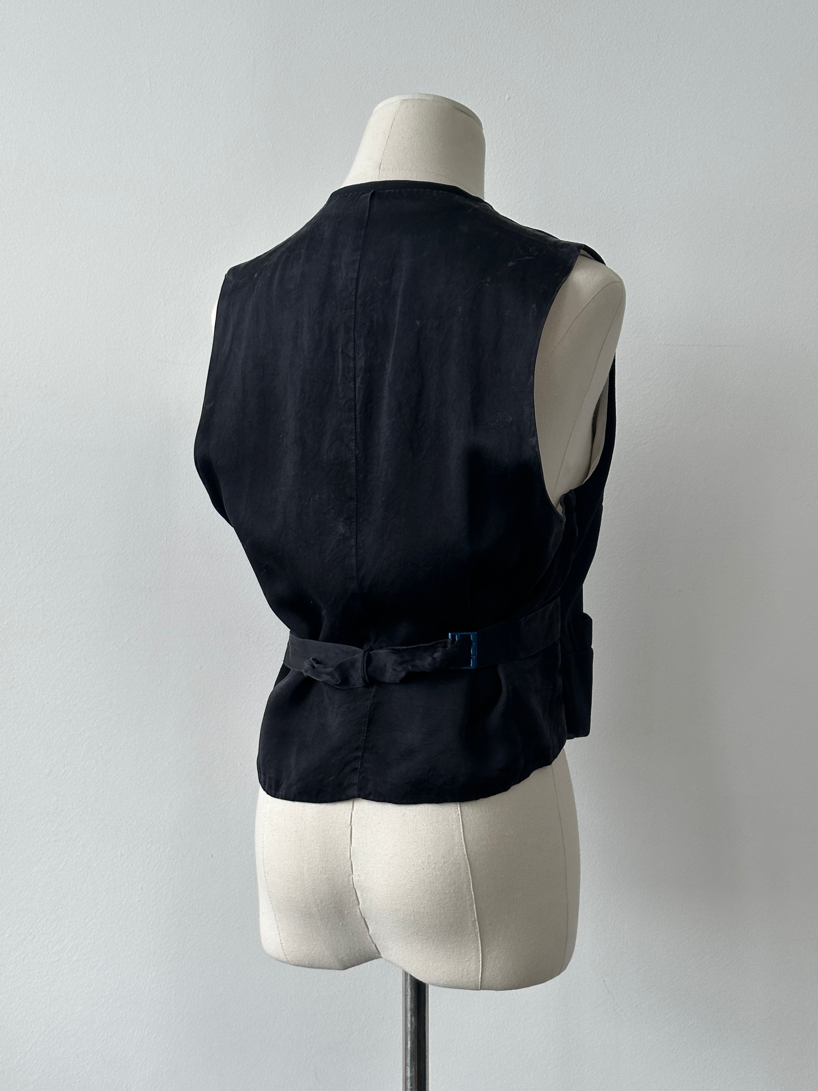 Vintage 1990s Pure Wool Tailored Waistcoat - M
