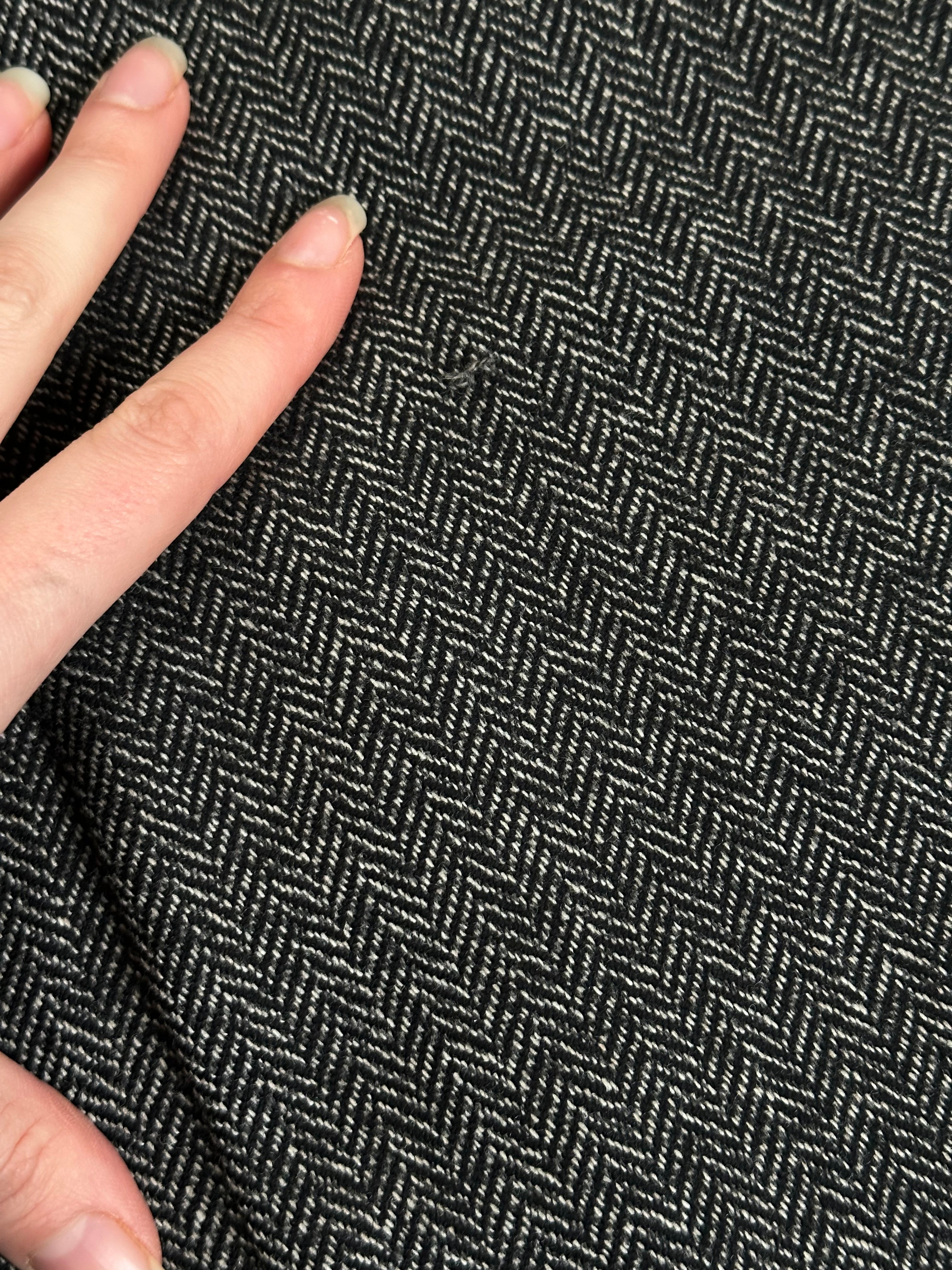 Loro Piana 1990s wool cashmere high neck blazer in size 38R/L, tailored fit with a classic high neck design, dark neutral color