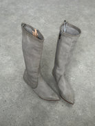 Italian Vintage Nubuck Leather Knee Boots - UK 3 1/2 / EUR 4 1/2 - SYLK