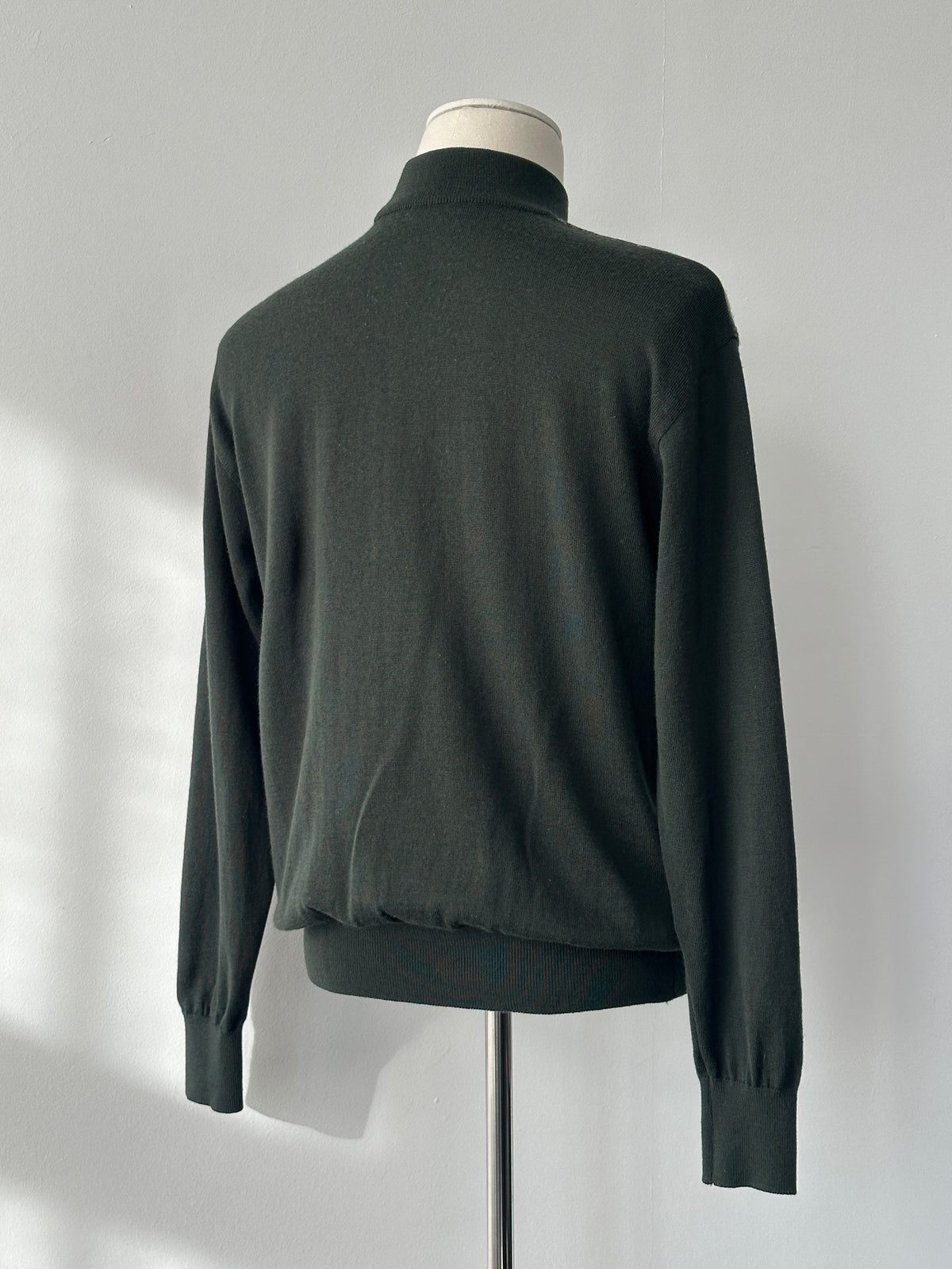 Yves Saint Laurent 1990s Pure Wool Check High Neck Jumper - S-M