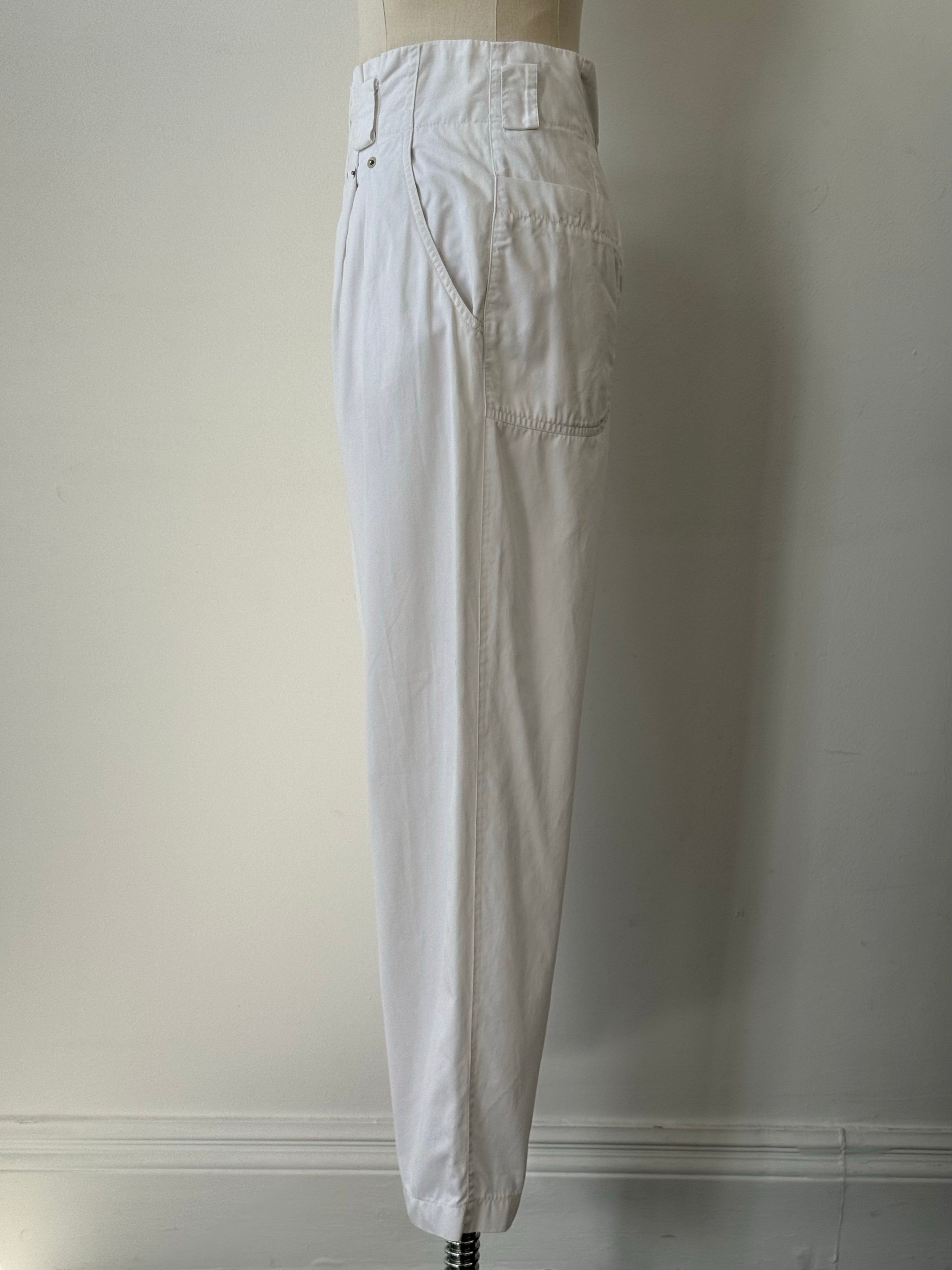 Vintage 1990s Pure Cotton High Waist Tapered Trouser - W26