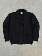 Vintage Italian 1980s wool knitted cardigan in size M, featuring classic retro design and warm, textured knit fabric.