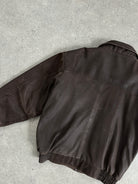 Vintage Distressed Leather Bomber Jacket - M - SYLK