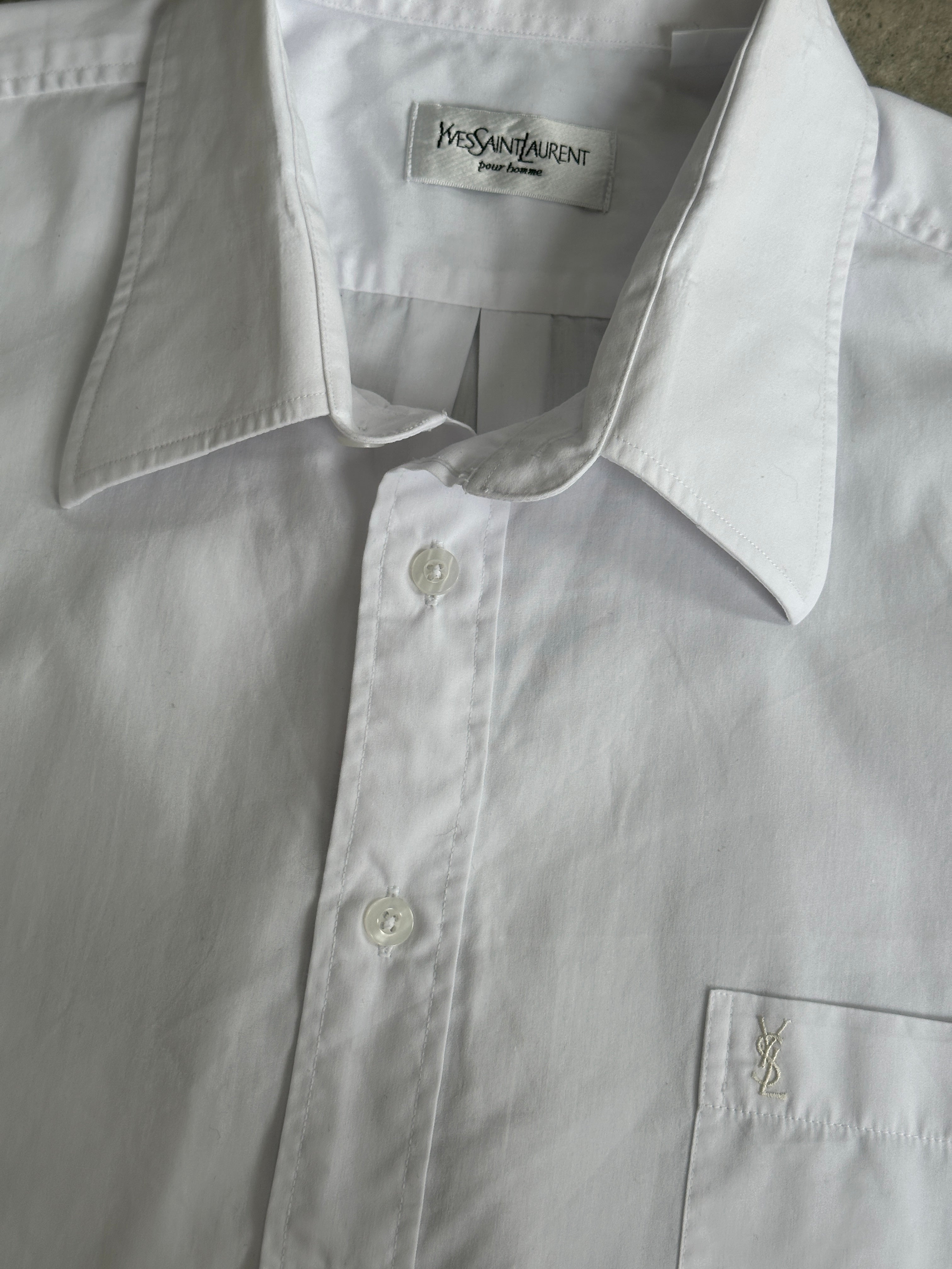 Yves Saint Laurent Pour Homme 2000s Cotton Logo Shirt - XL