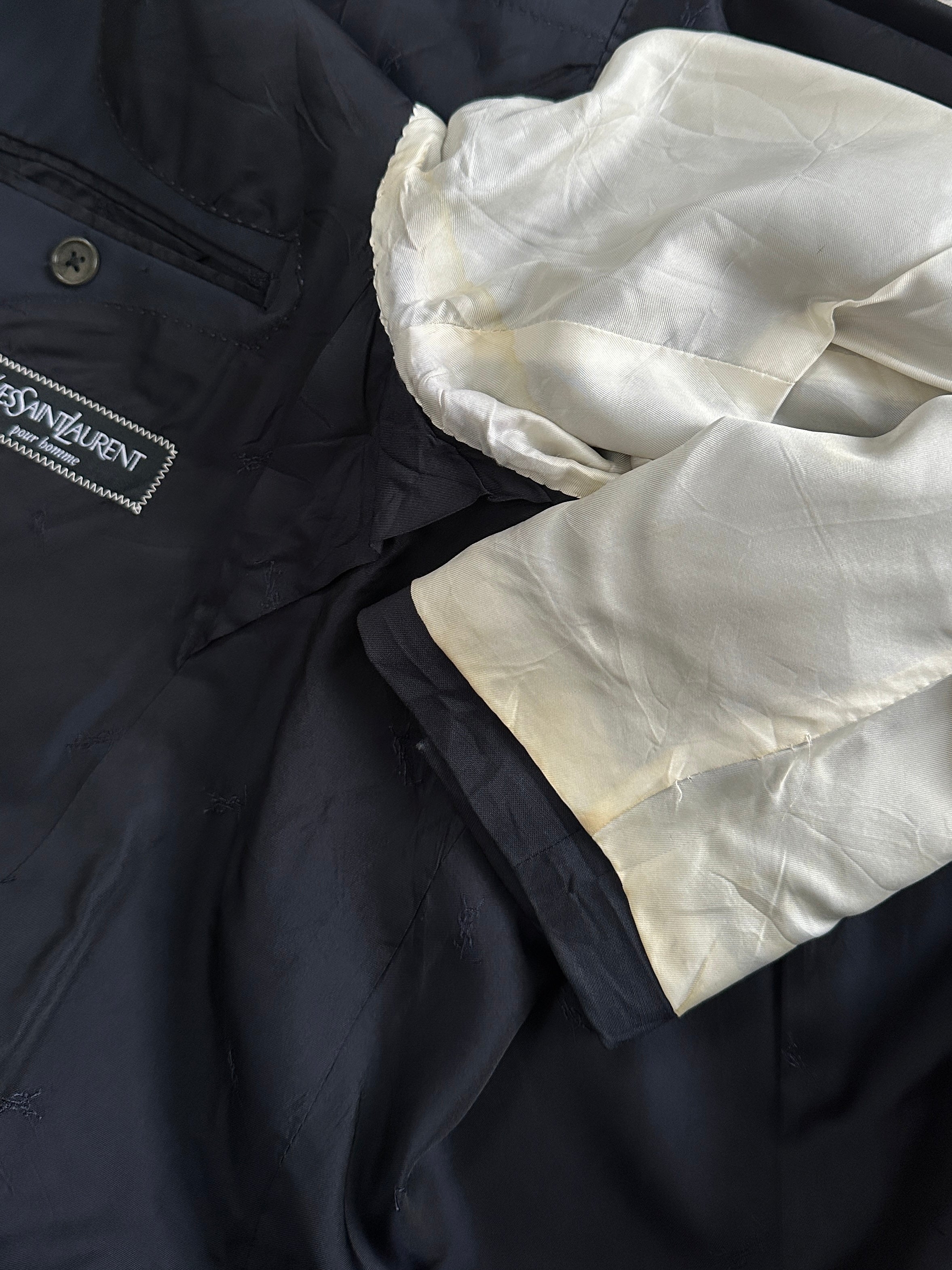 Yves Saint Laurent Pour Homme 1990s Pure Wool High Neck Blazer - 38R/M - SYLK