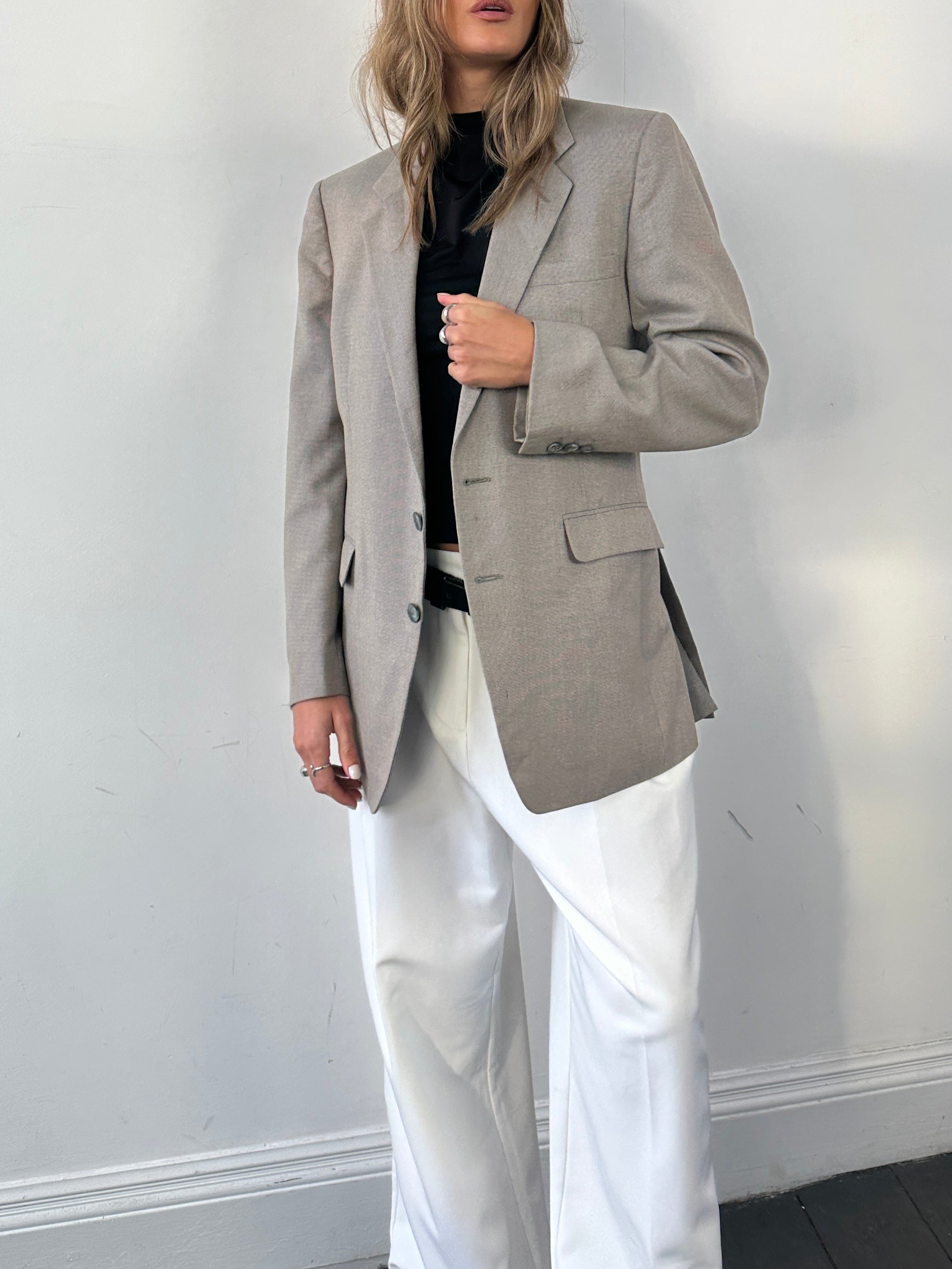 Givenchy wool single-breasted blazer for men, tailored fit, stylish design, shown in a sleek front view.
