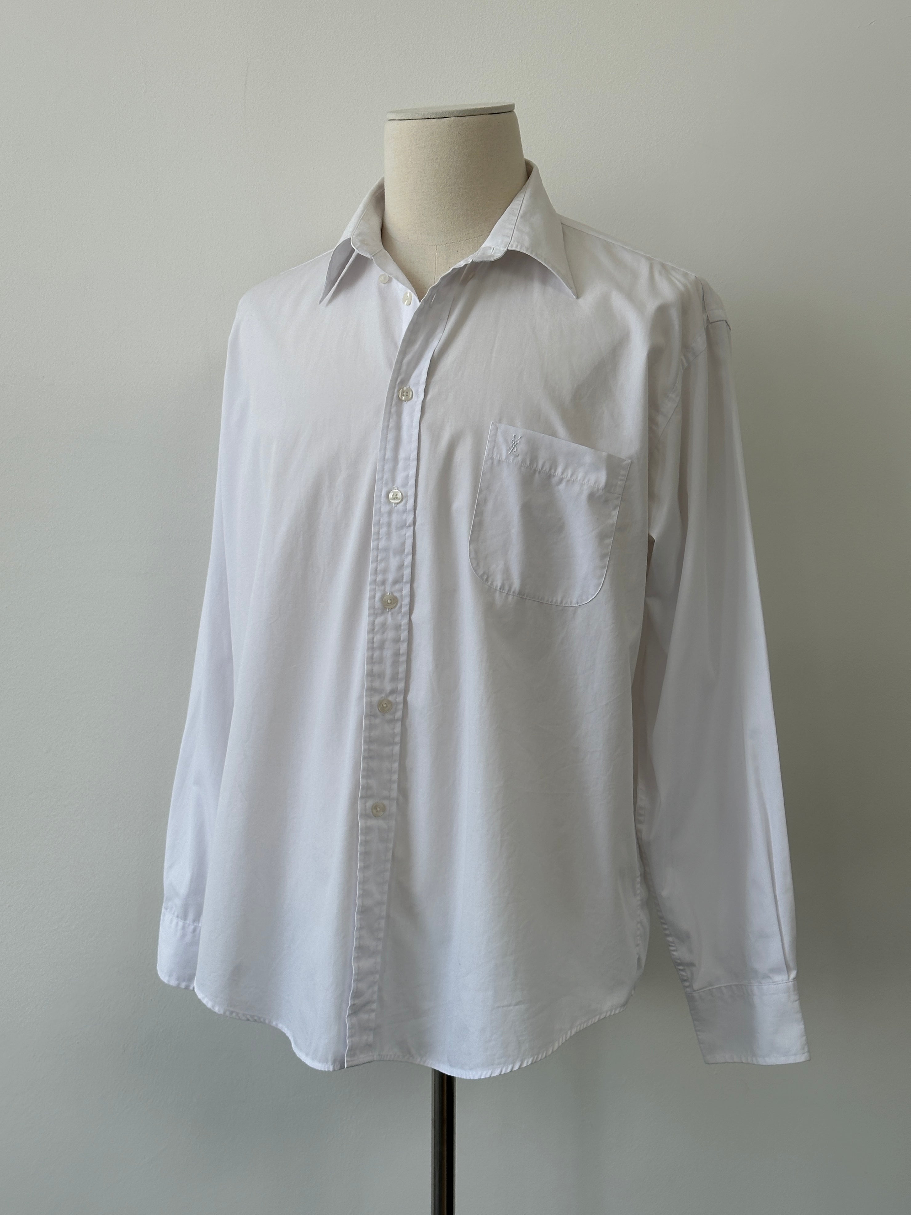 Yves Saint Laurent Pour Homme 2000s Cotton Logo Shirt - XL