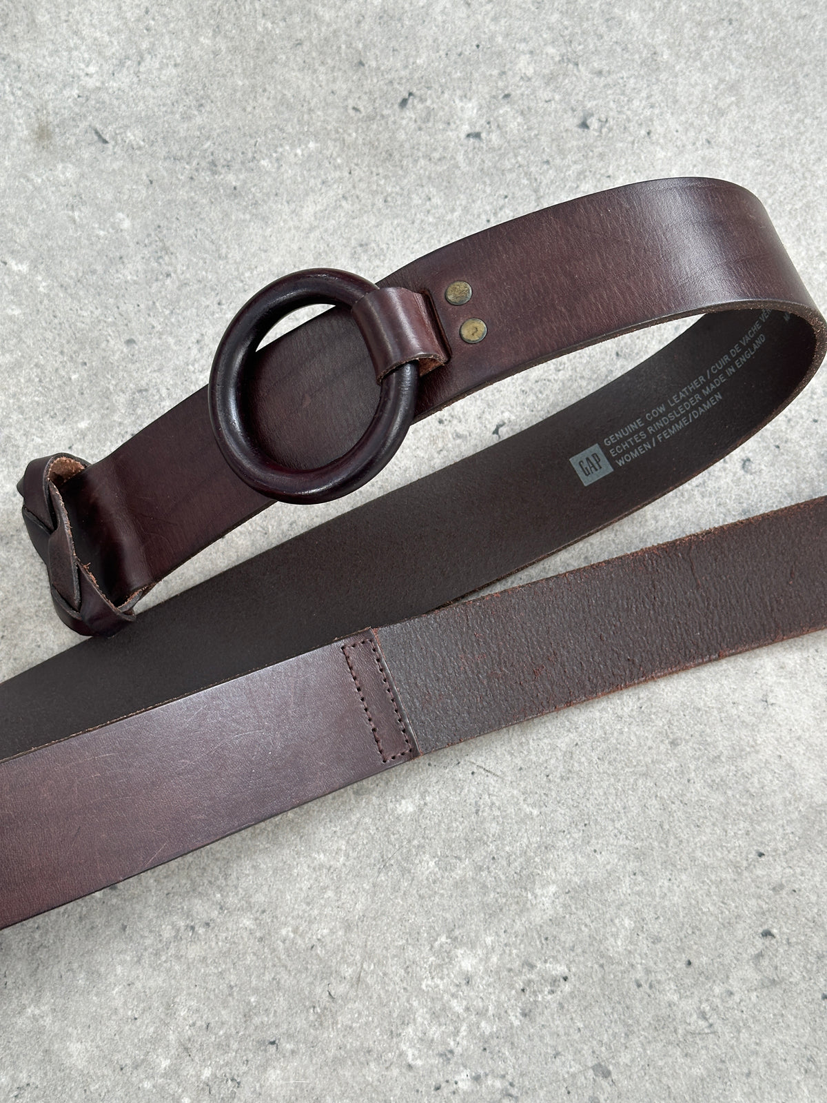 Vintage 1990s Leather Belt - One size