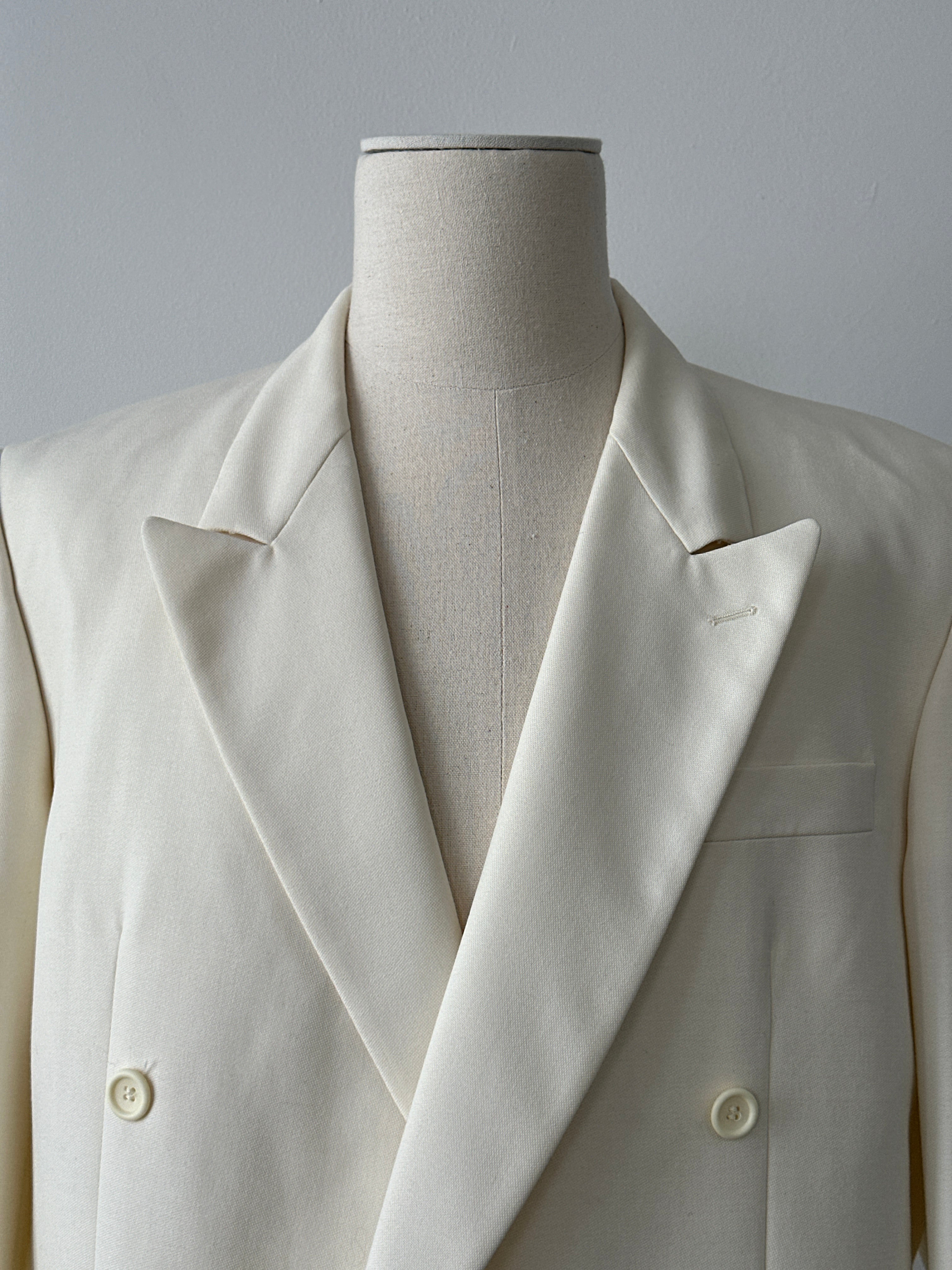 Vintage 1990s Wool Double Breasted Tailored Blazer - 44L