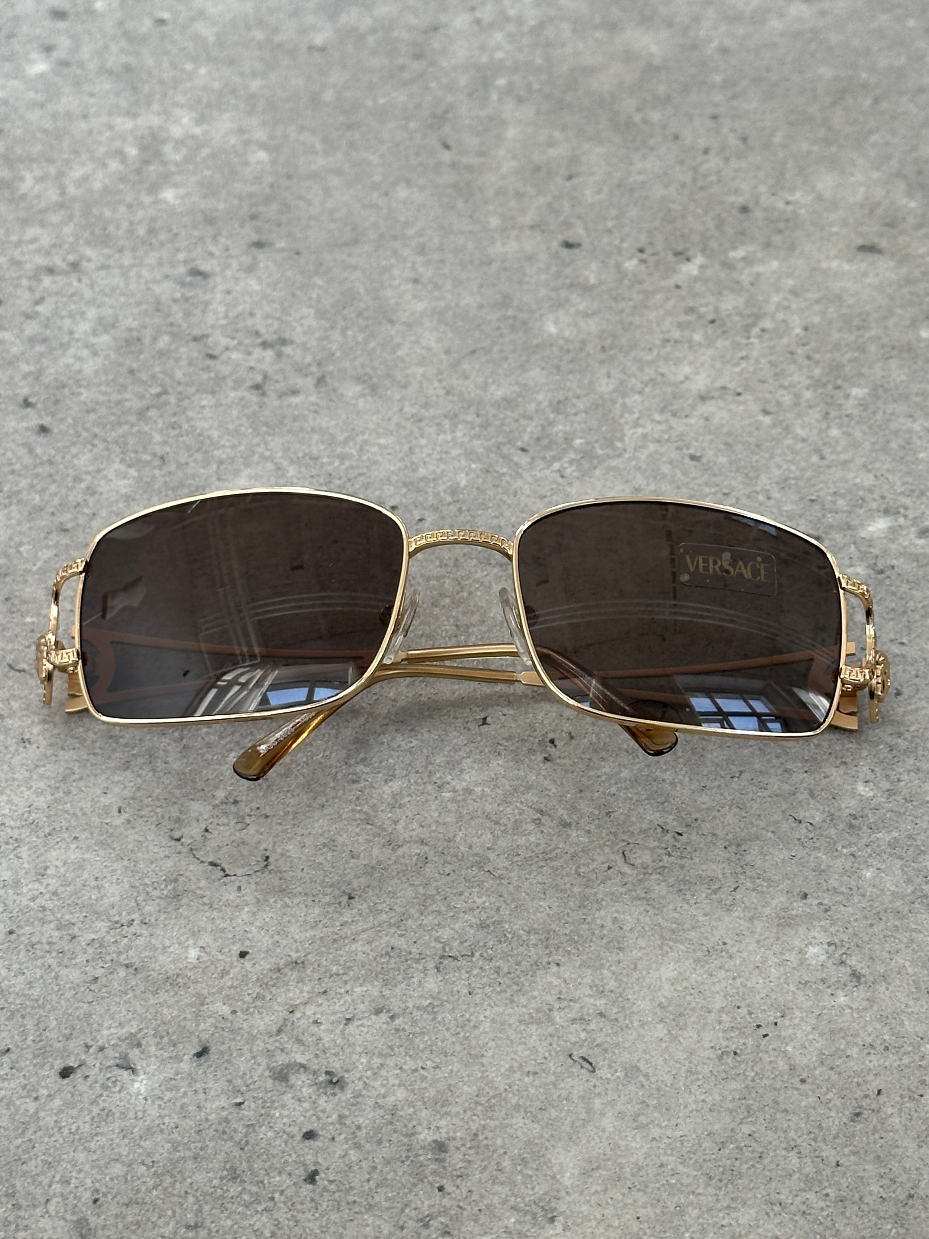 Versace 2000s Rectangular Medusa Logo Sunglasses
