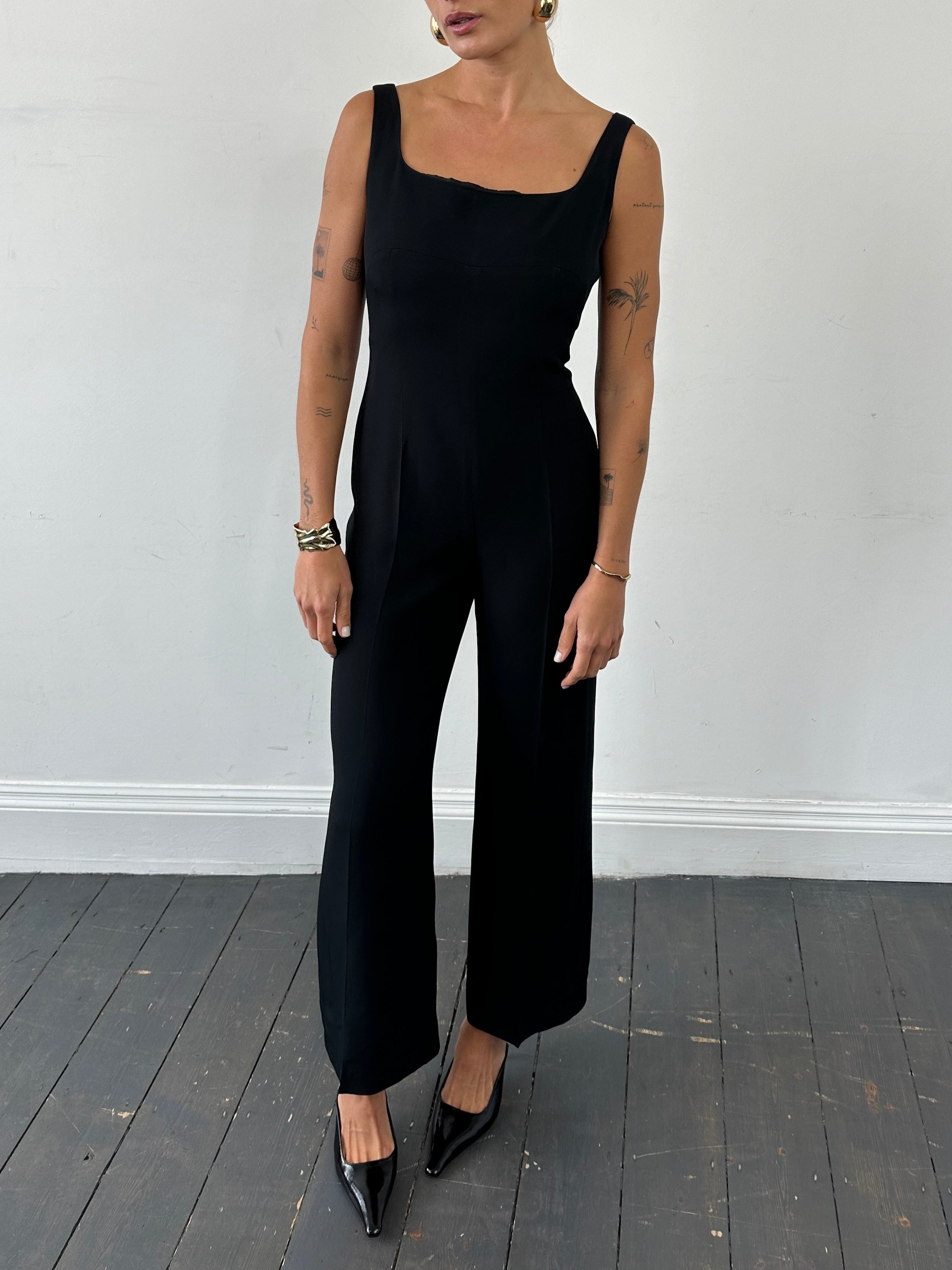 Max Mara Square Neck Jumpsuit - S/M - SYLK