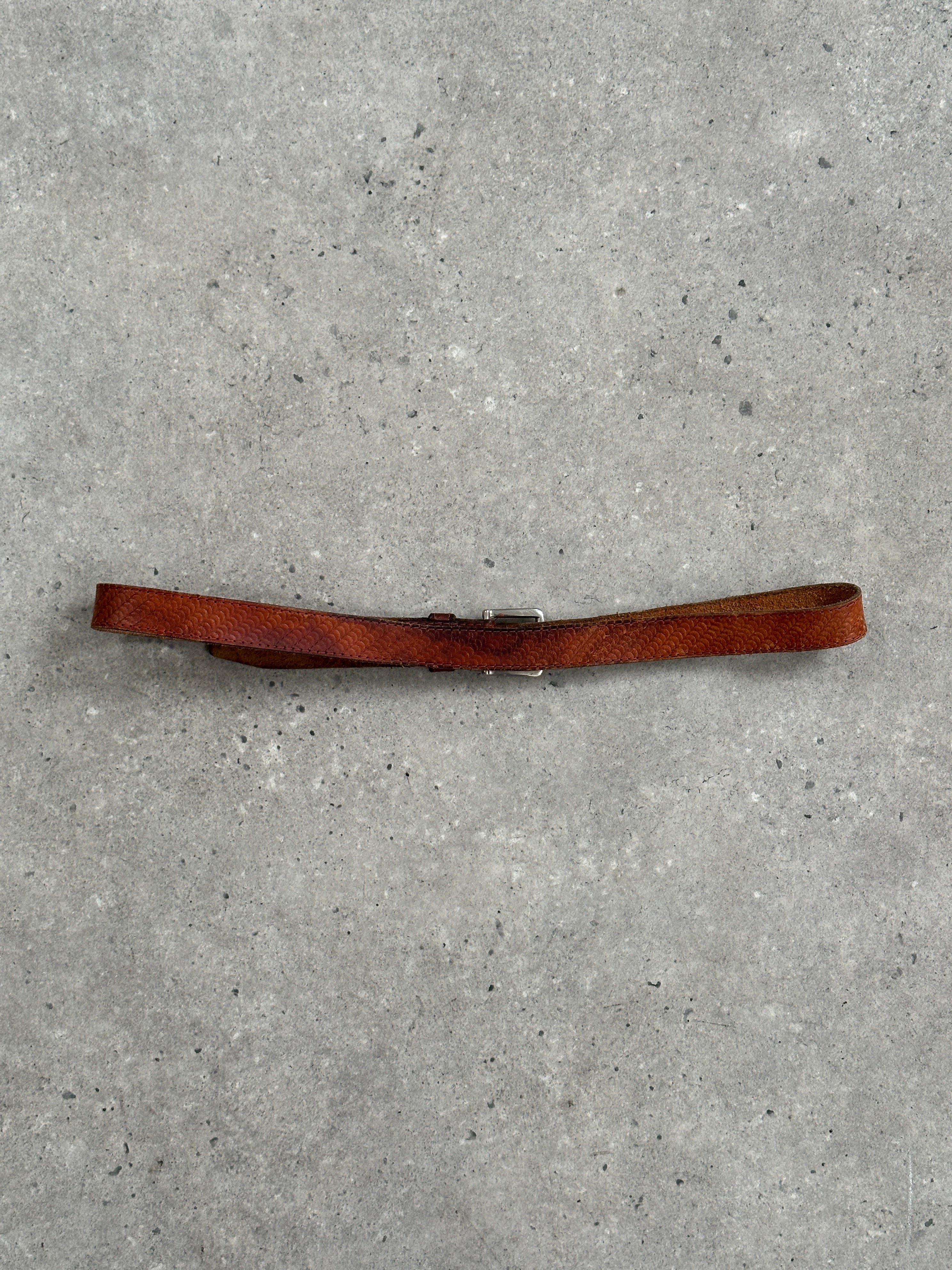 French Vintage 1990s Slim Leather Belt - W29-35