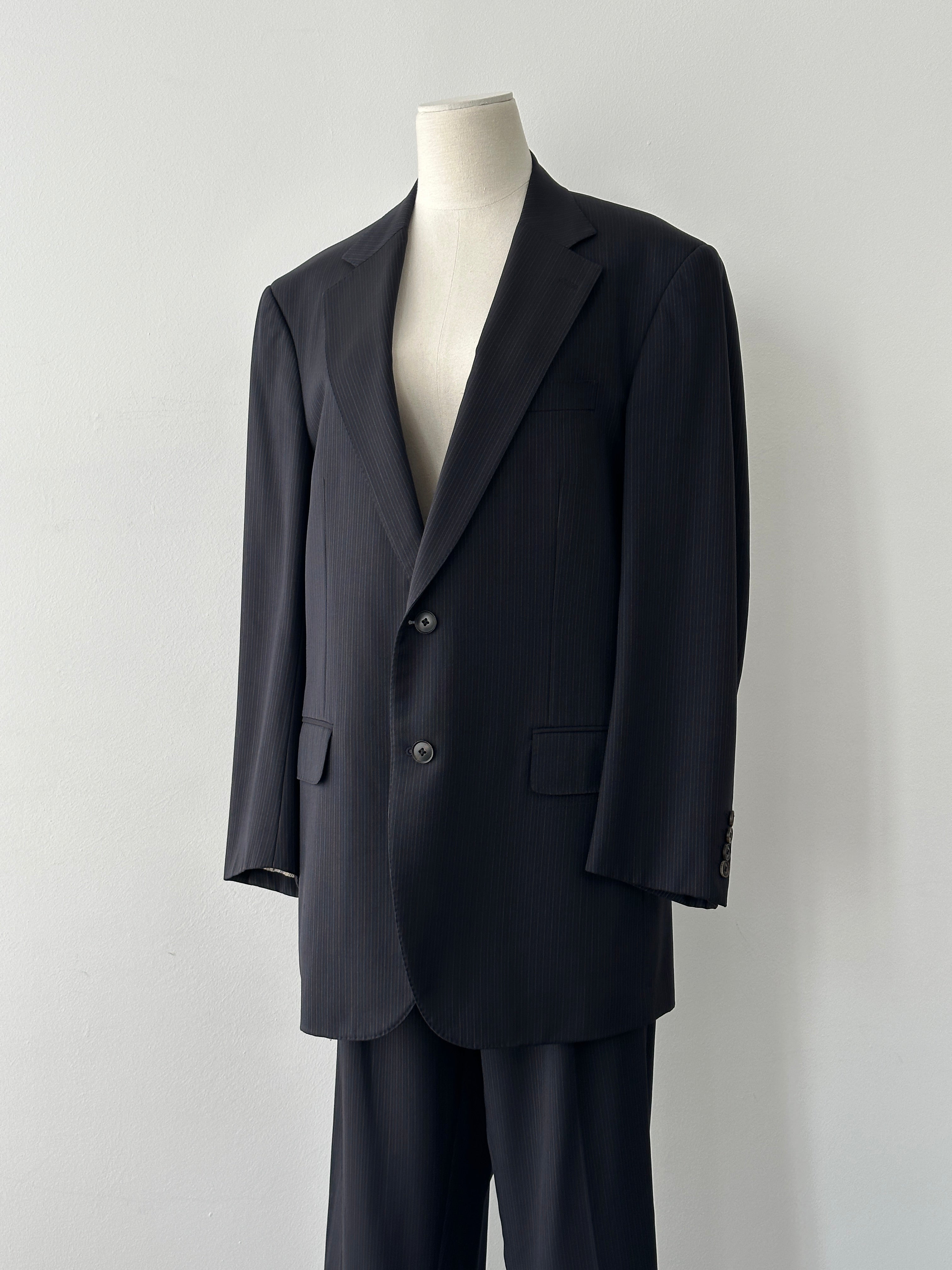 Burberry 2000s Wool Stripe Single Breasted Suit - 44R/W32