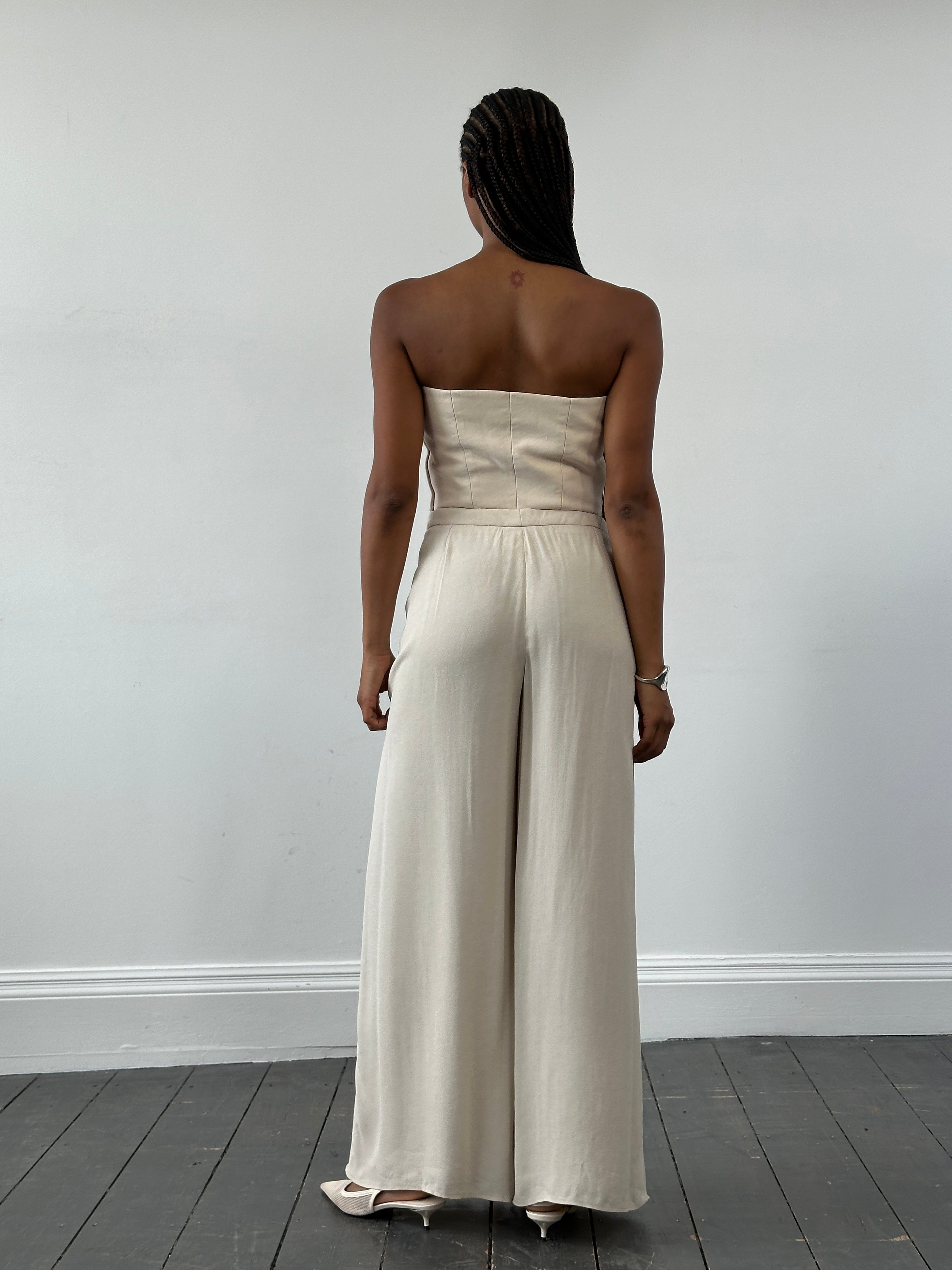 Armani Collezioni 2000s Palazzo Pleated Wide Leg Trousers - W30 - SYLK