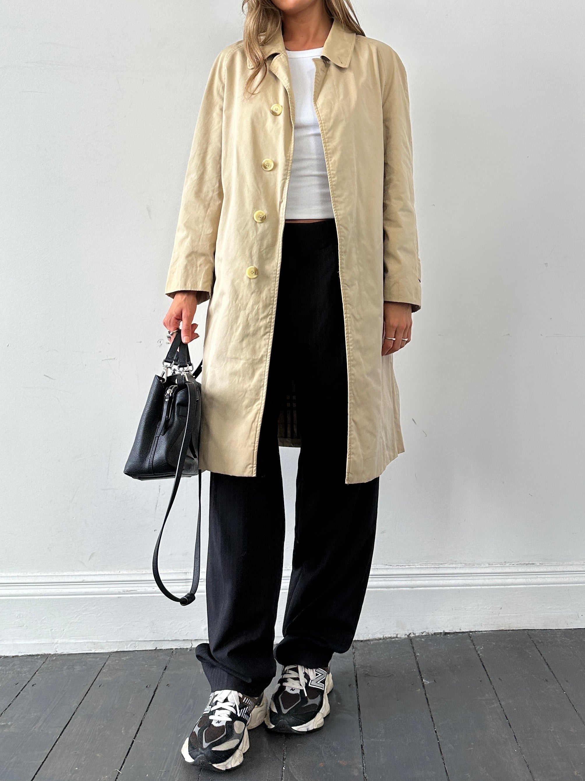 Burberry Nova Check Pure Cotton Trench Coat - S/M - SYLK