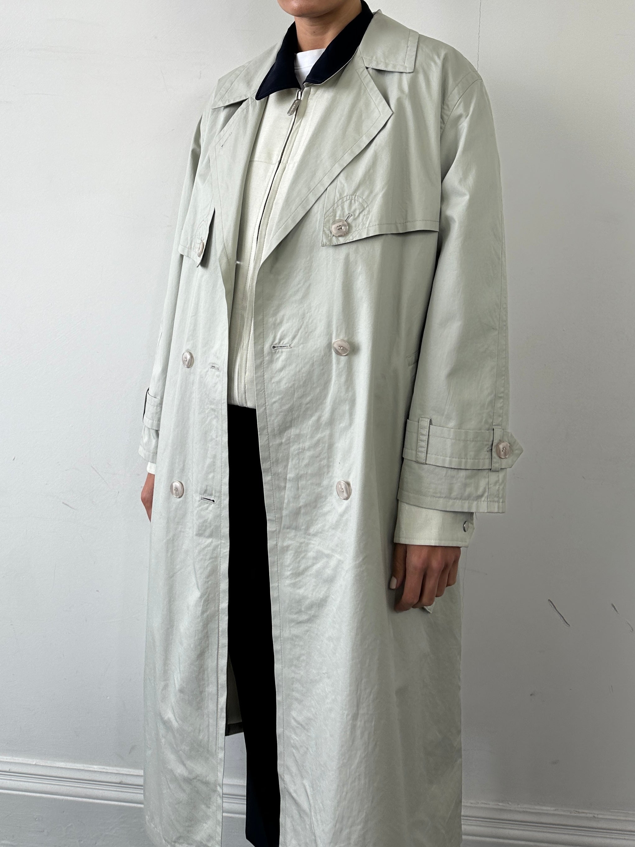 Vintage Shower Proof Belted Trench Coat - L - SYLK