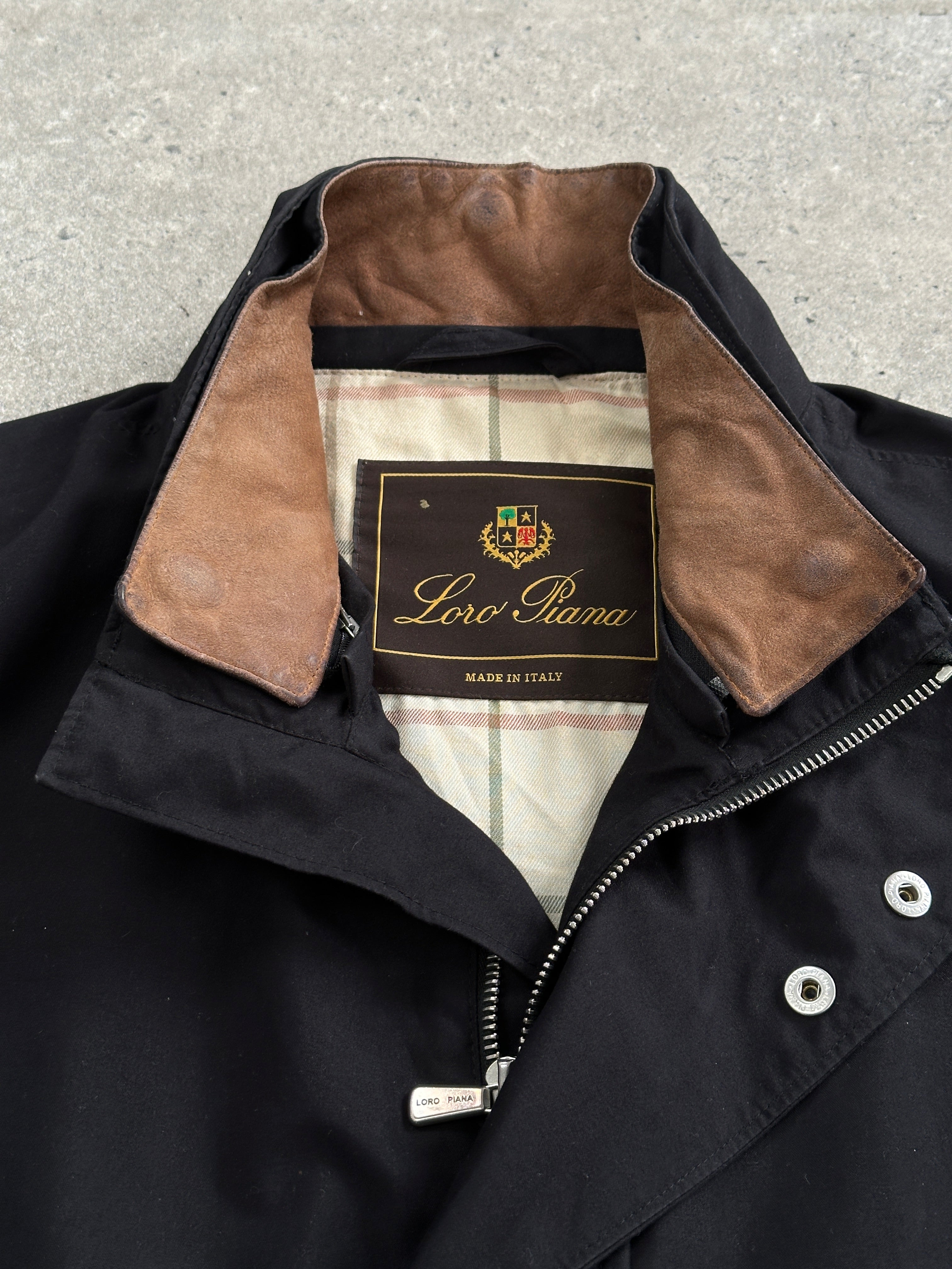 Loro Piana Storm System Traveller Jacket in XL, lightweight waterproof jacket with a sleek design and high-quality fabric.