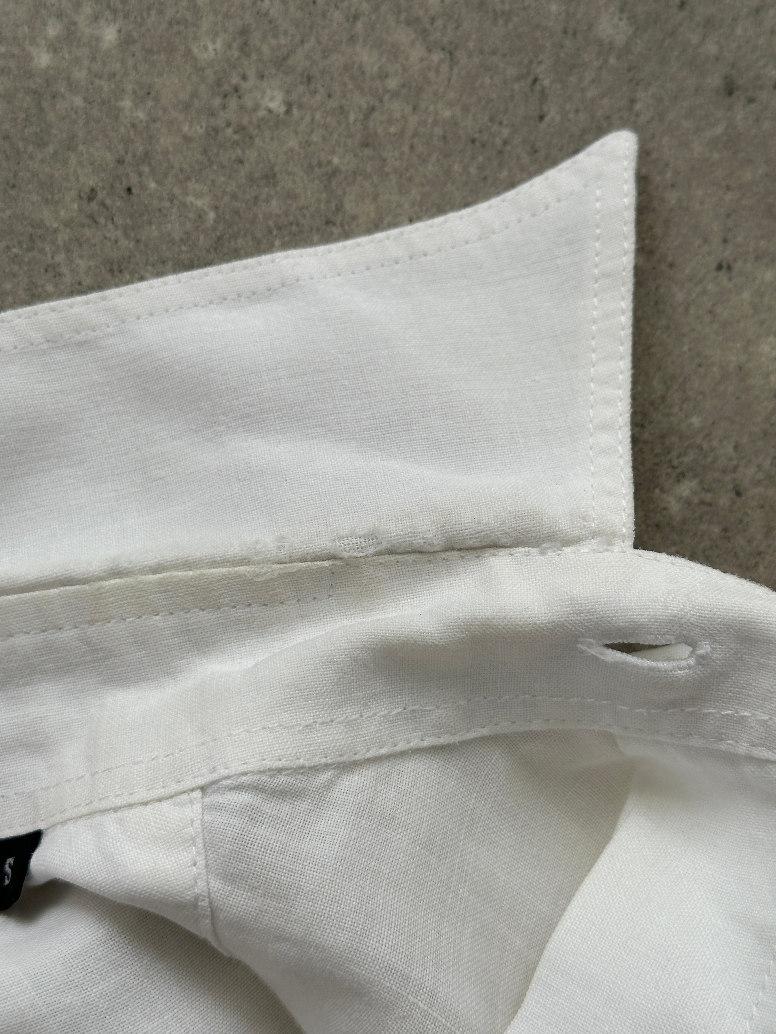 Guess Pure Linen Sheer Short Sleeve Shirt in light fabric, with a relaxed fit and classic collar, shown on a mannequin.