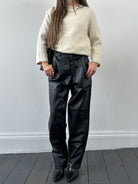 Vintage Leather Straight Leg Trousers - W26 - SYLK